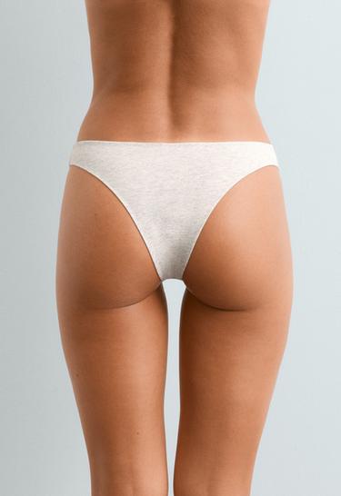 5 rib cotton blend Brazilian briefs — GREY MELANGE 3