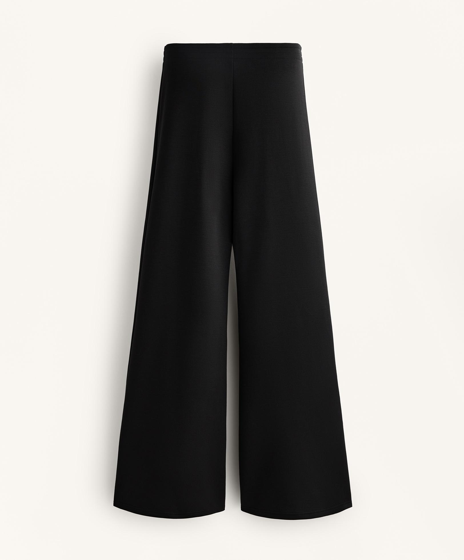 Flare trousers with soft-touch modal — BLACK