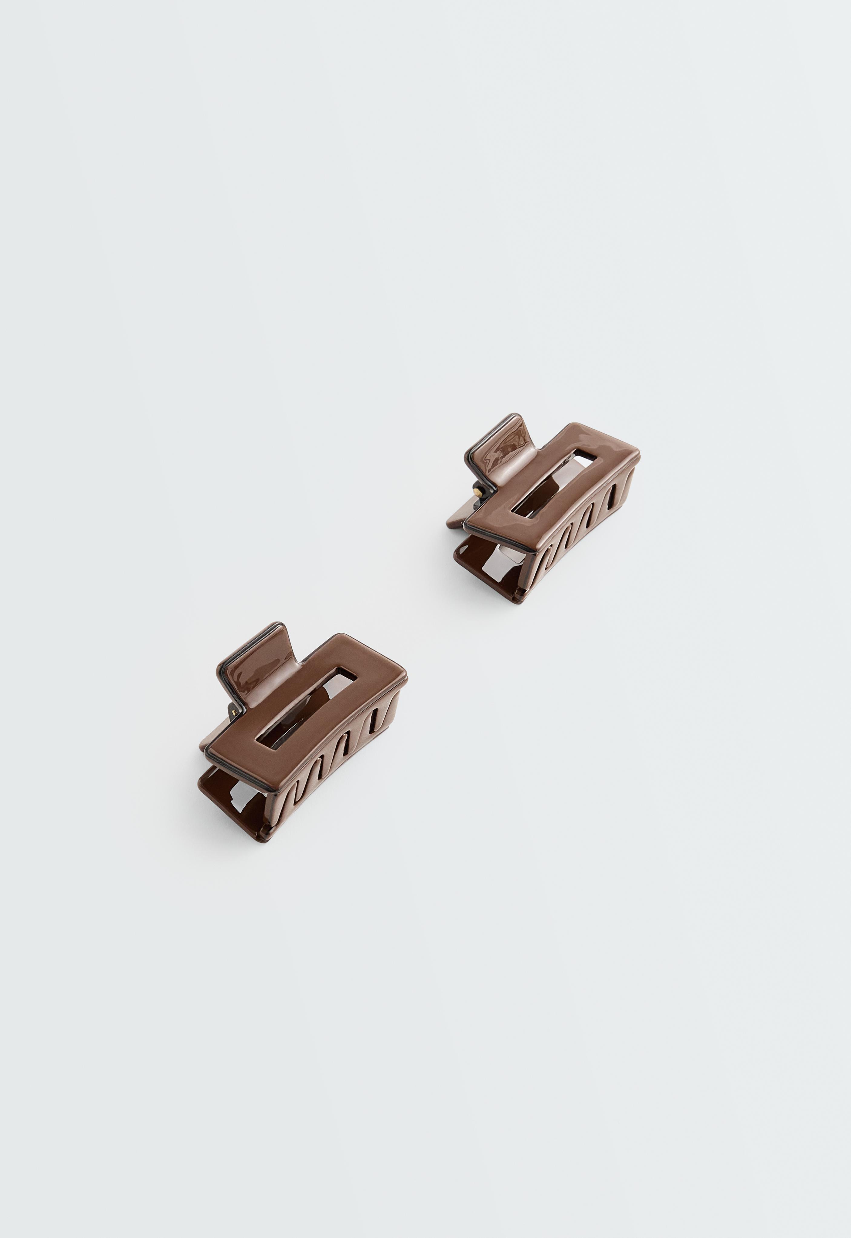 2 square piping hair claws — COPPER