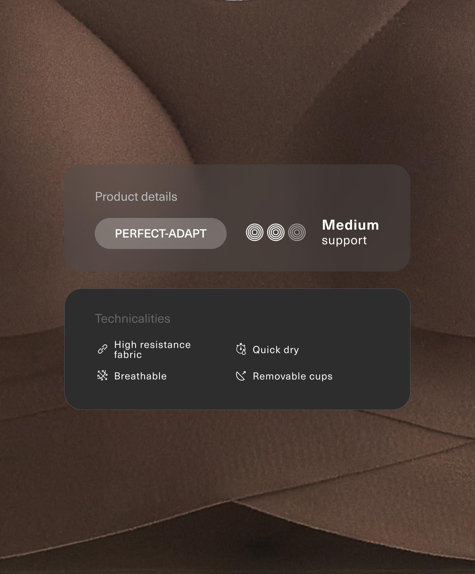 Brassière de sport Perfect-adapt à maintien moyen et bonnets Brassière de sport Perfect-adapt à maintien moyen et bonnets