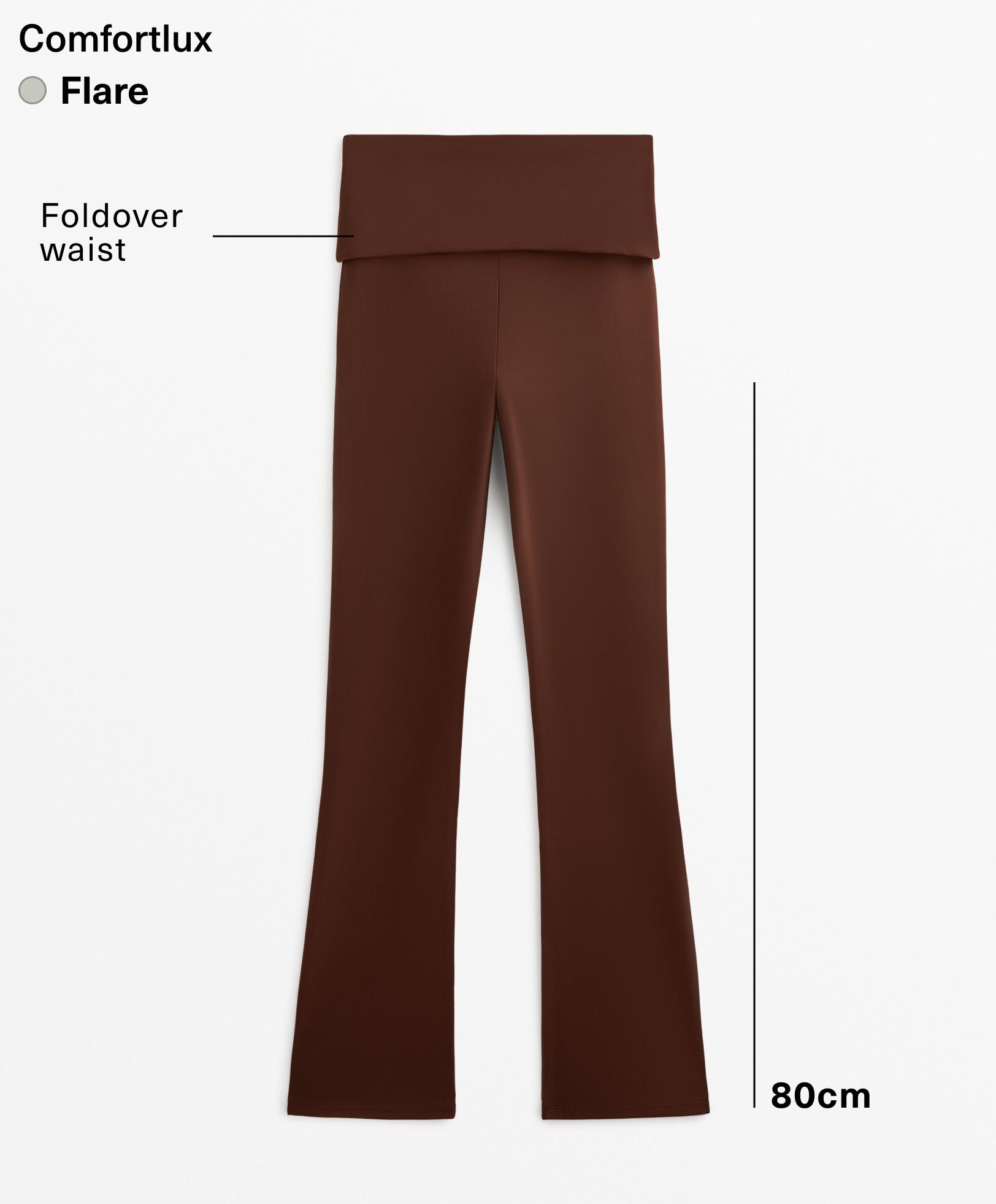 Foldover waist Comfortlux flare trousers