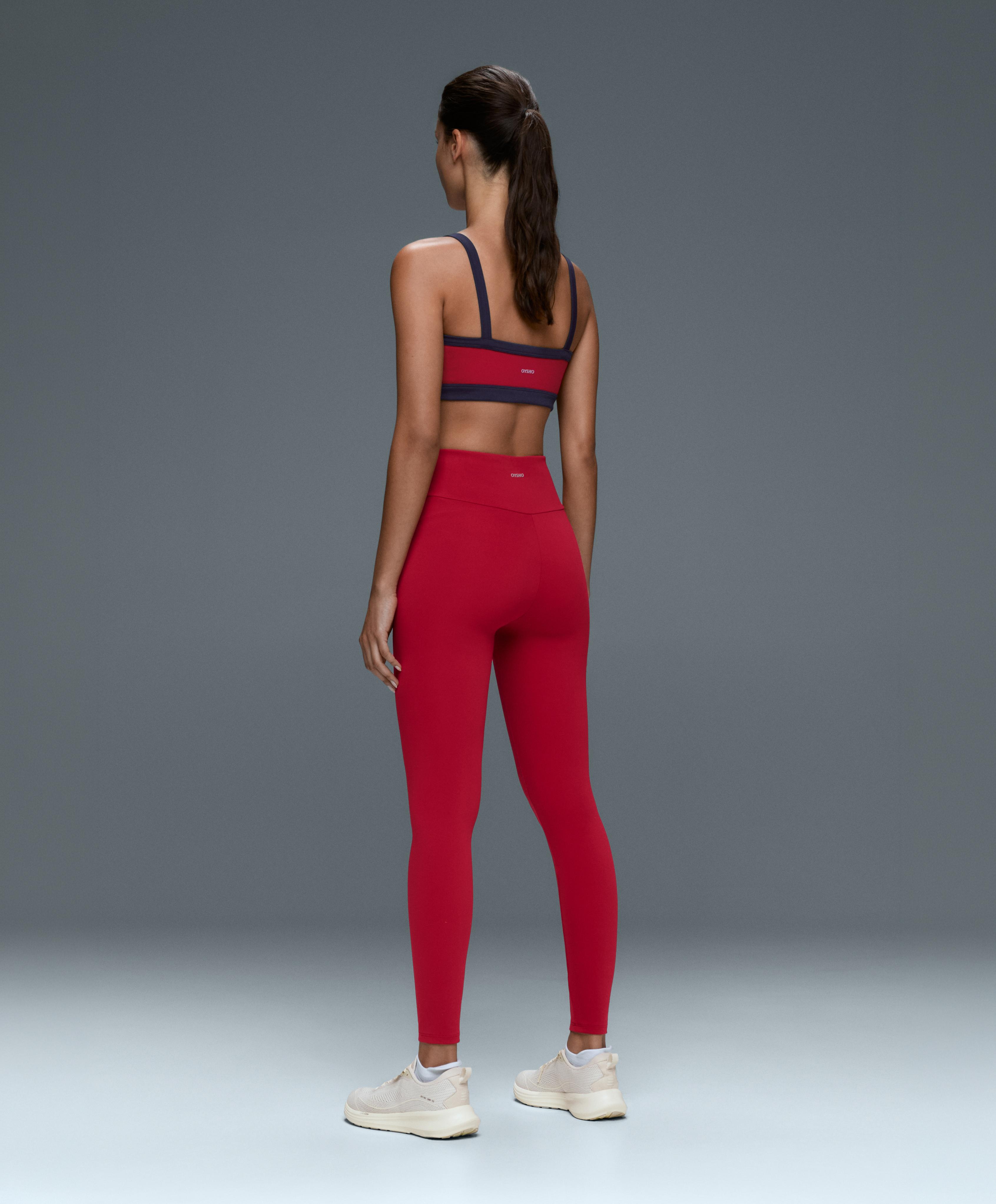 Comfortlux high-waisted ankle-length leggings — STRAWBERRY