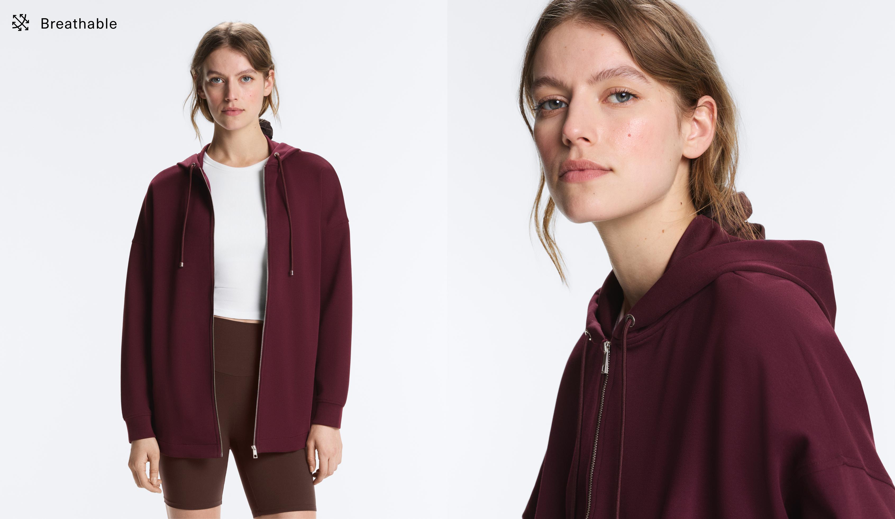 Oversize cotton piqué hooded jacket Oversize cotton piqué hooded jacket