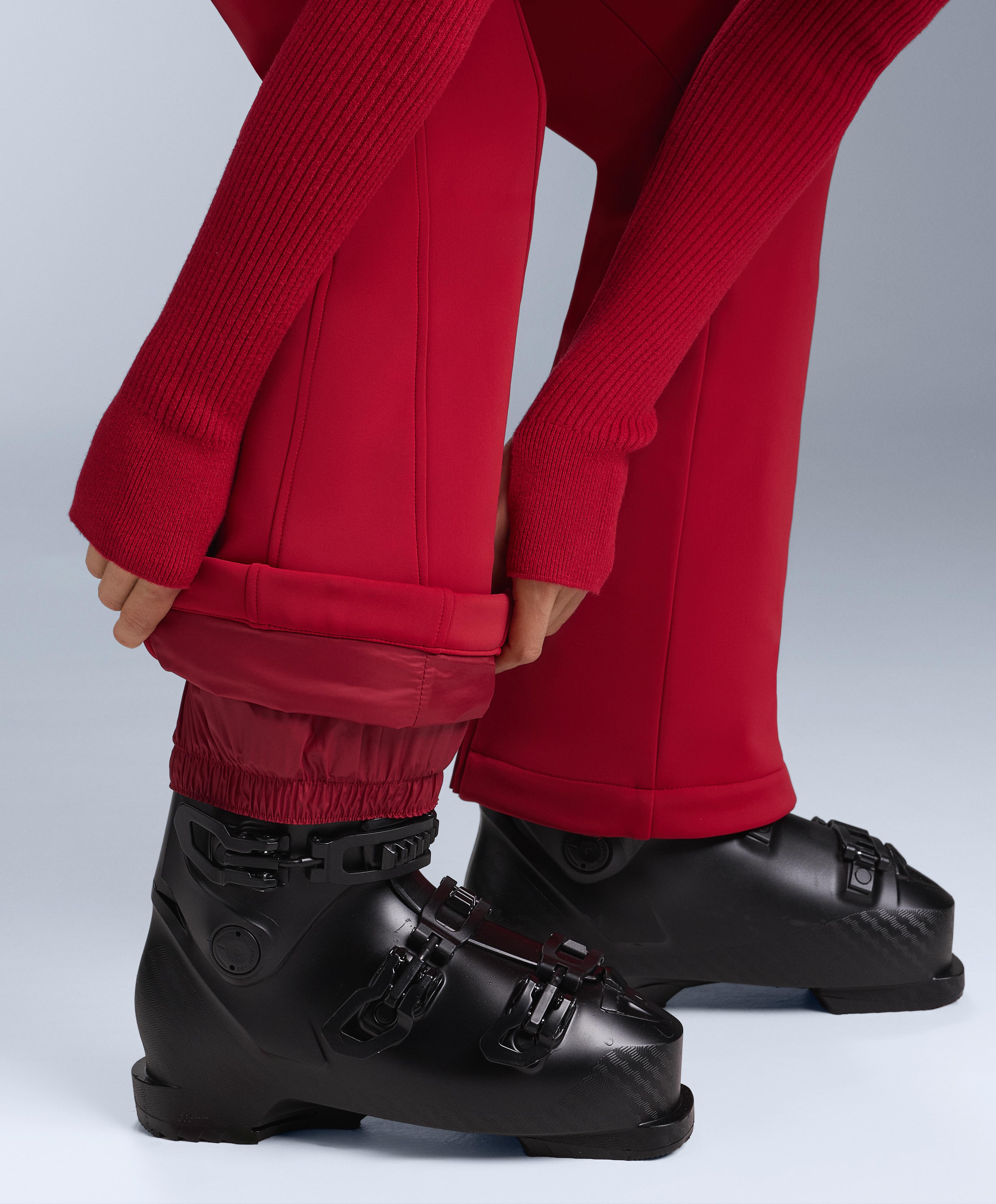Water-resistant SKI flare dungarees — RED