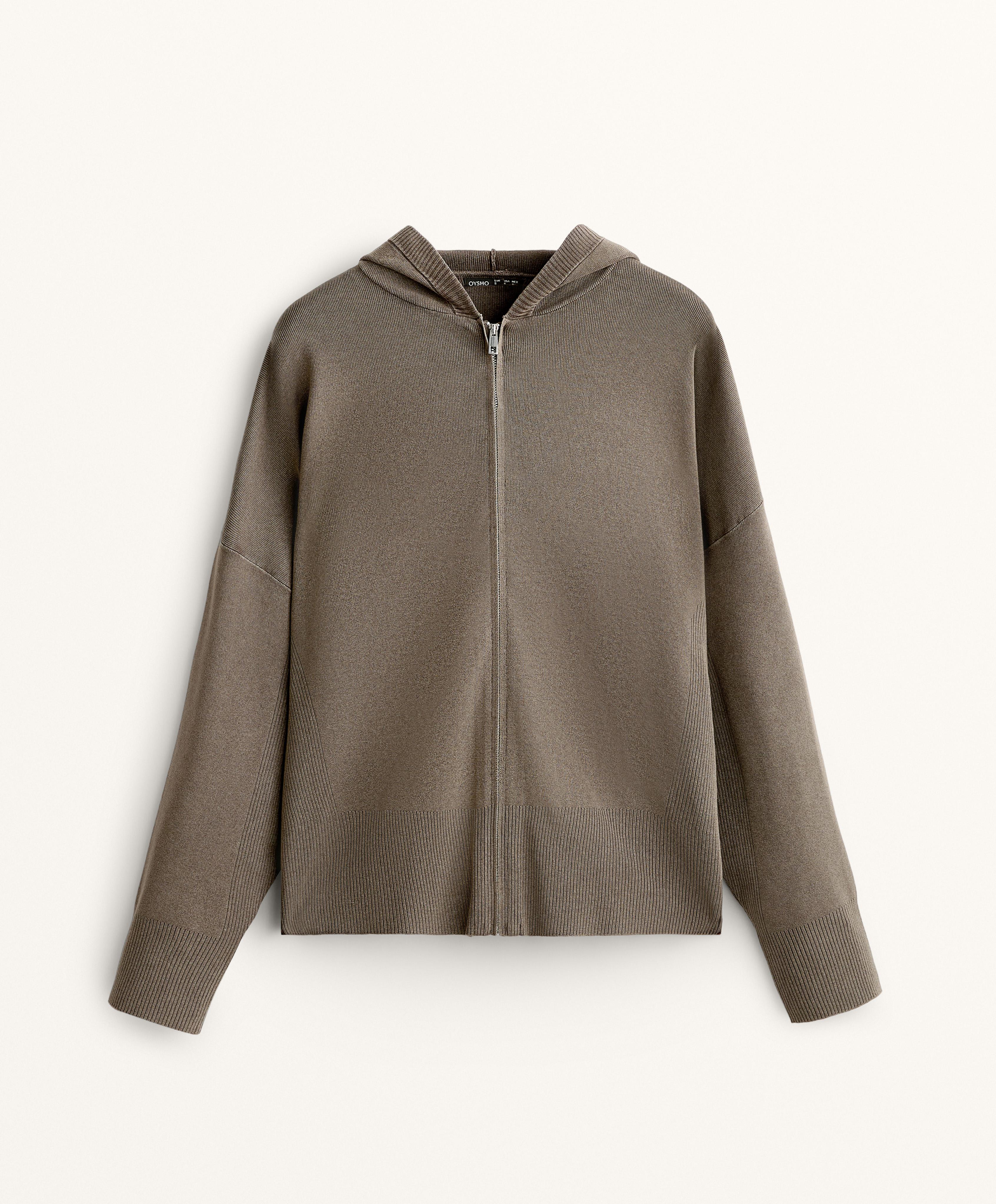 Long washed knit jacket