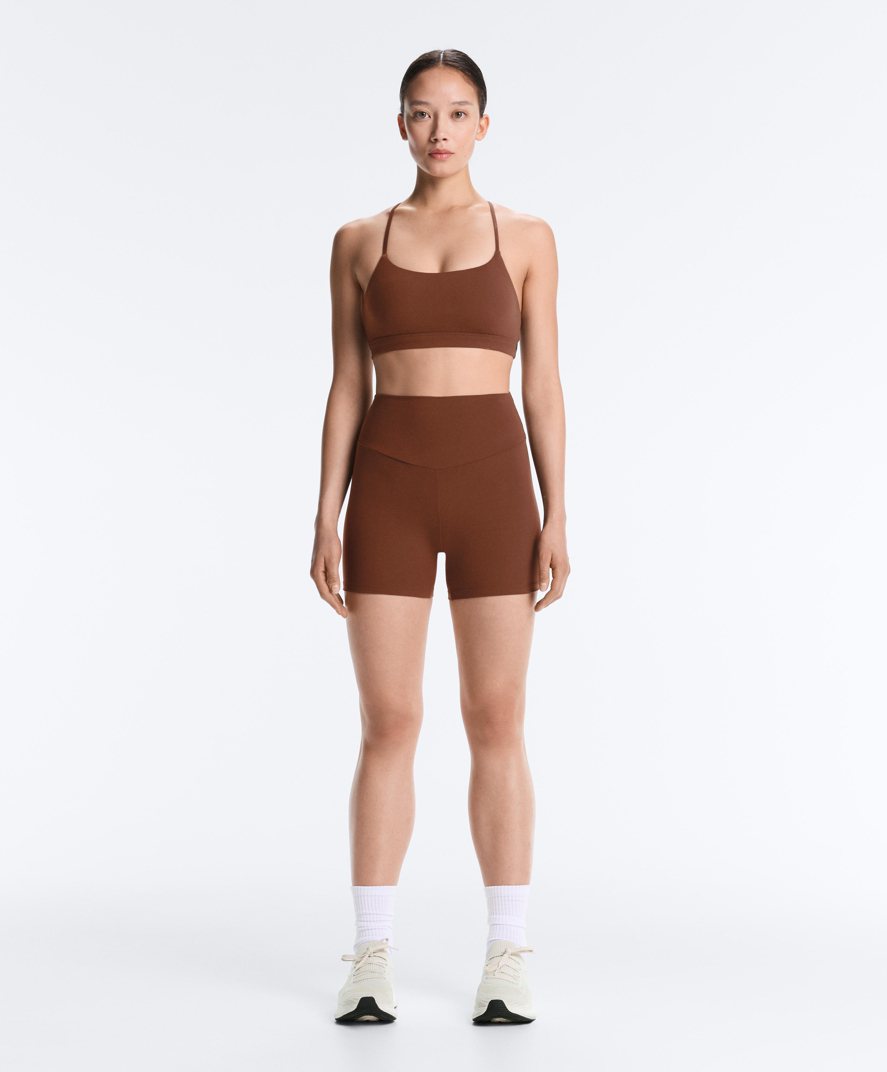 Comfortlux high-waisted 10cm hot pants — COFFEE