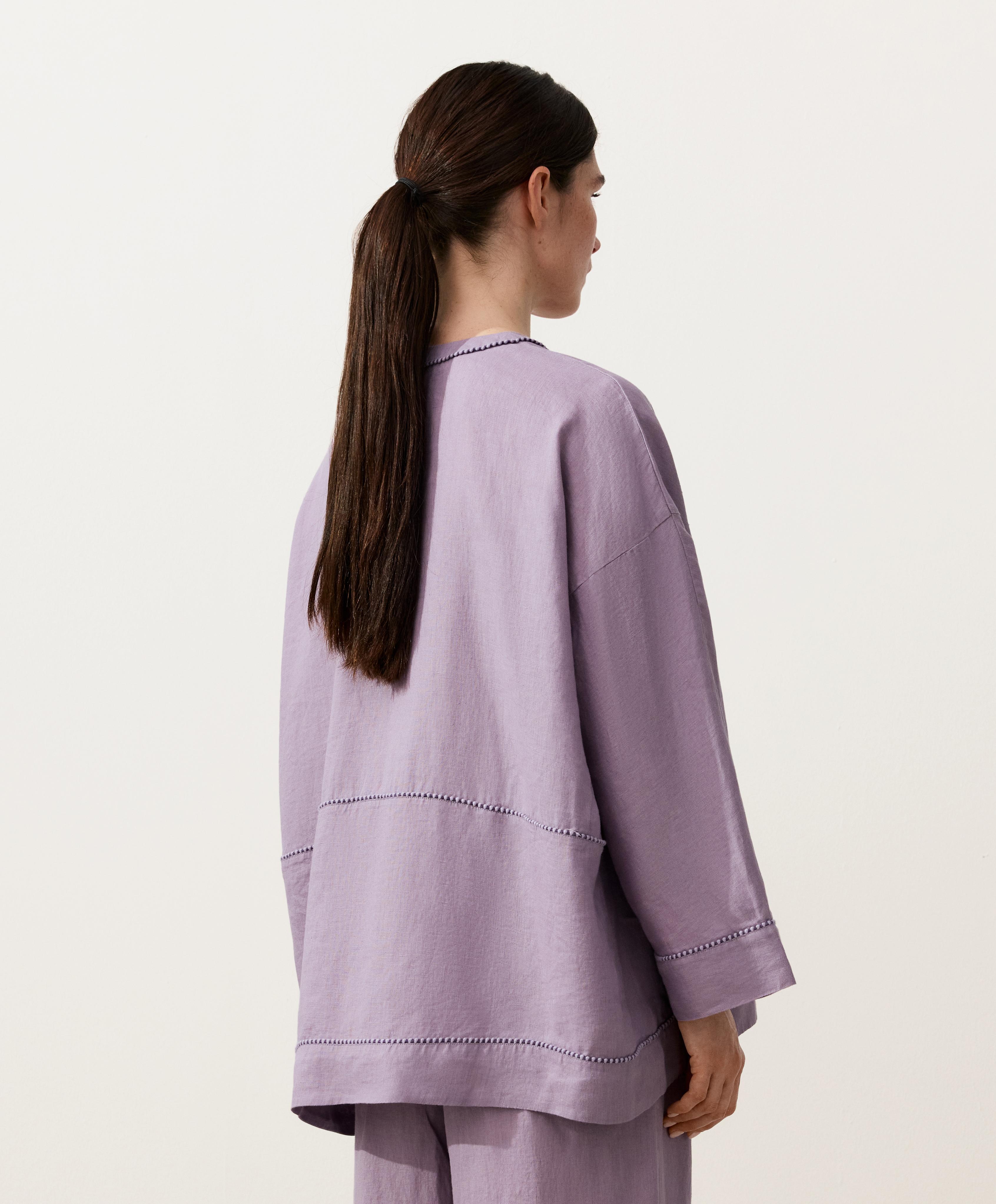 100% linen kaftan shirt — LILAC