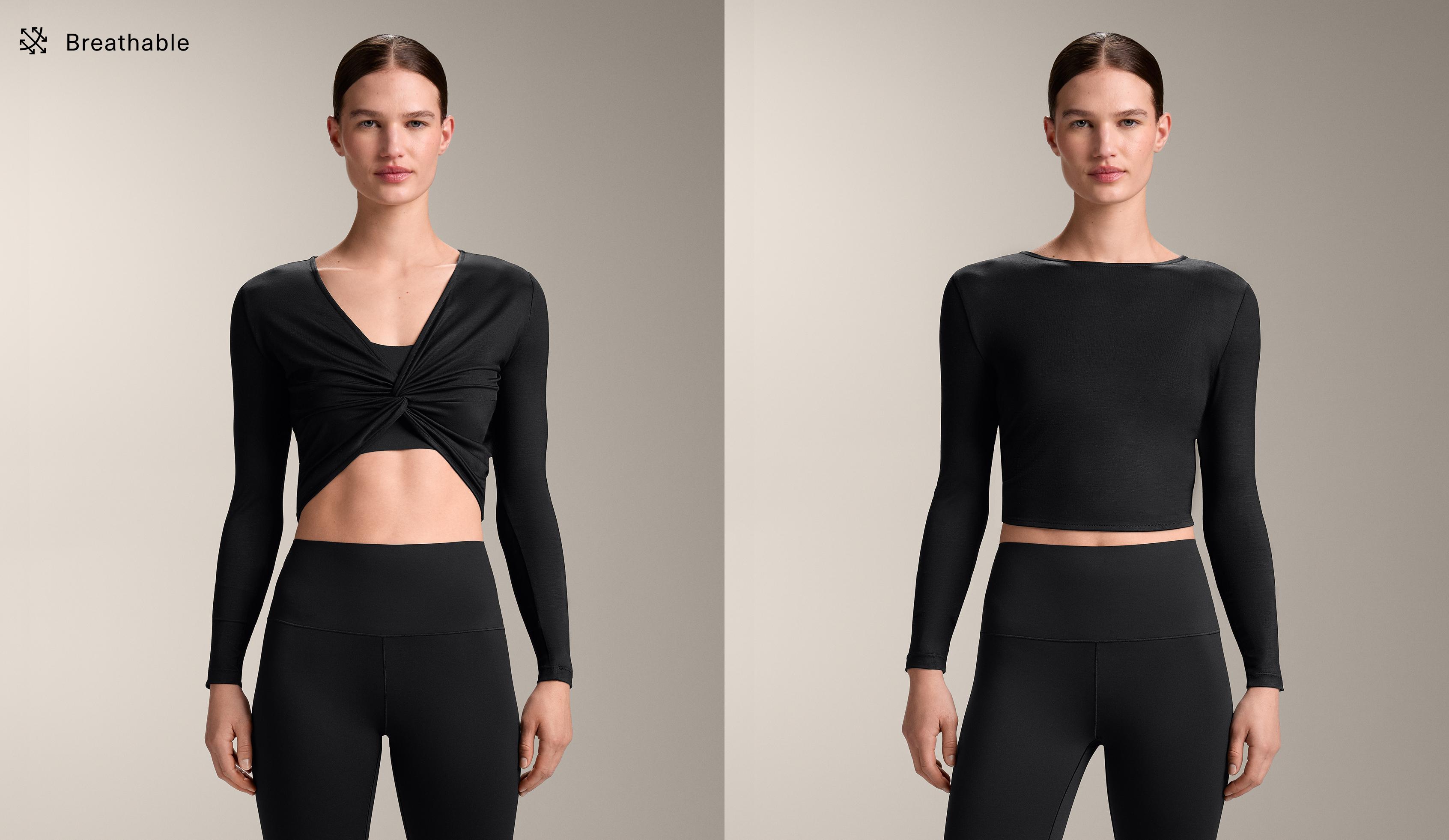 Long-sleeved knotted lyocell blend T-shirt Long-sleeved knotted lyocell blend T-shirt