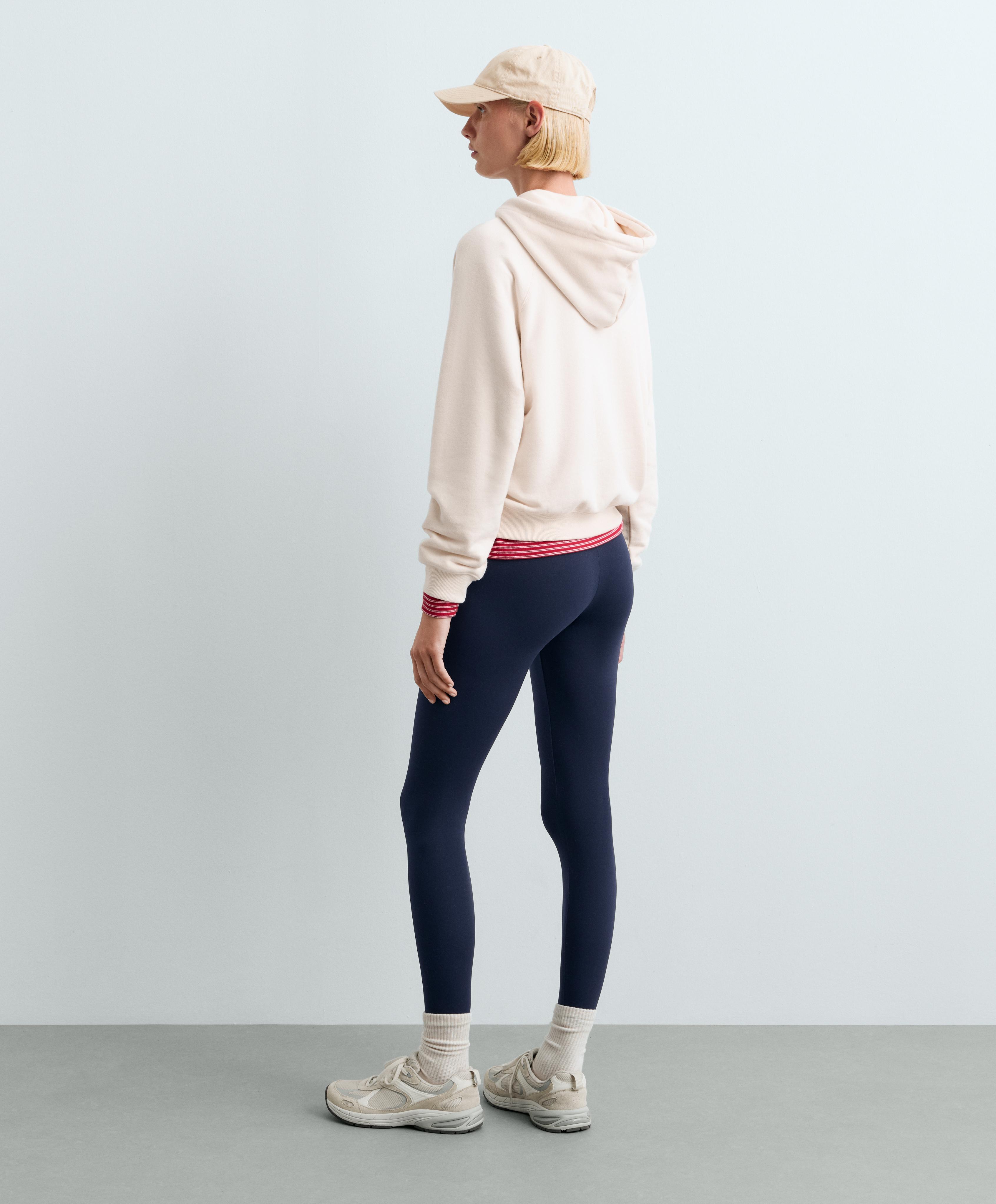 Cotton-blend fleece hoodie — PALE ECRU