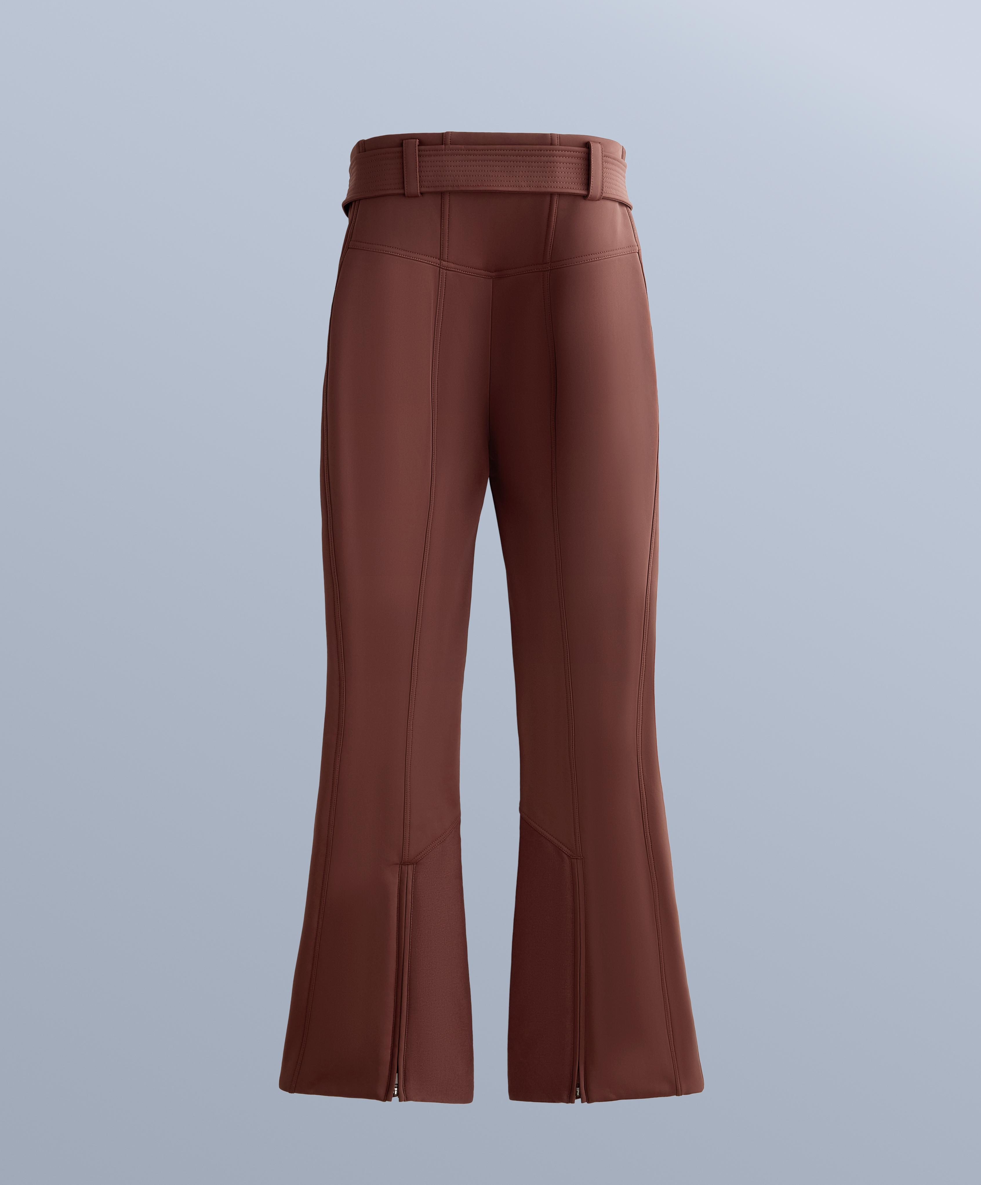 Water-resistant high-rise flare stretch SKI trousers — TERRACOTTA