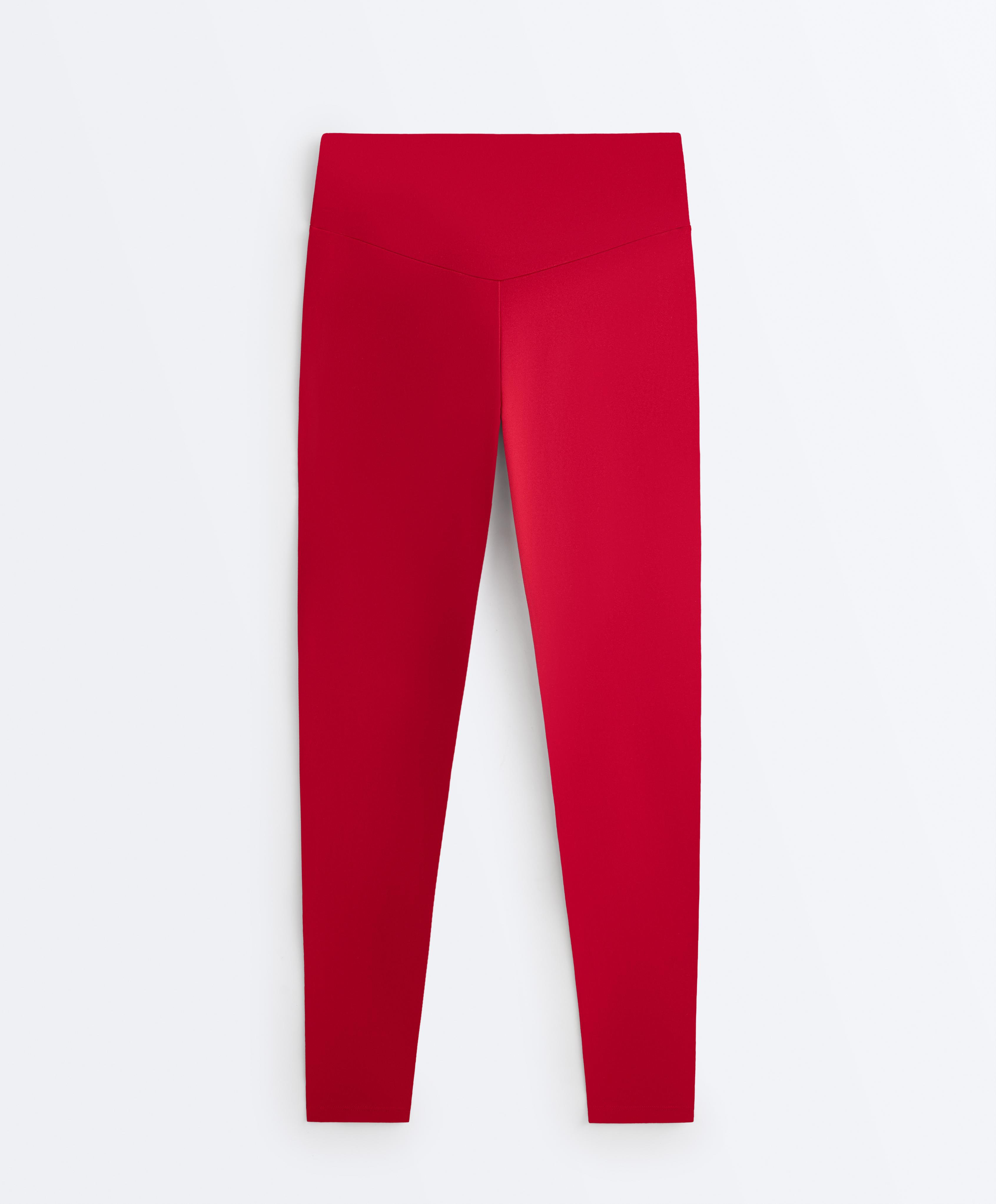 Comfortlux high-waisted ankle-length leggings — BRIGHT RED