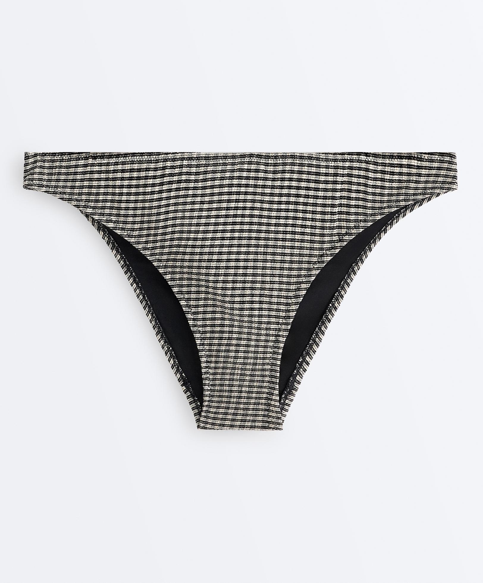 Classic mini check bikini briefs — BLACK