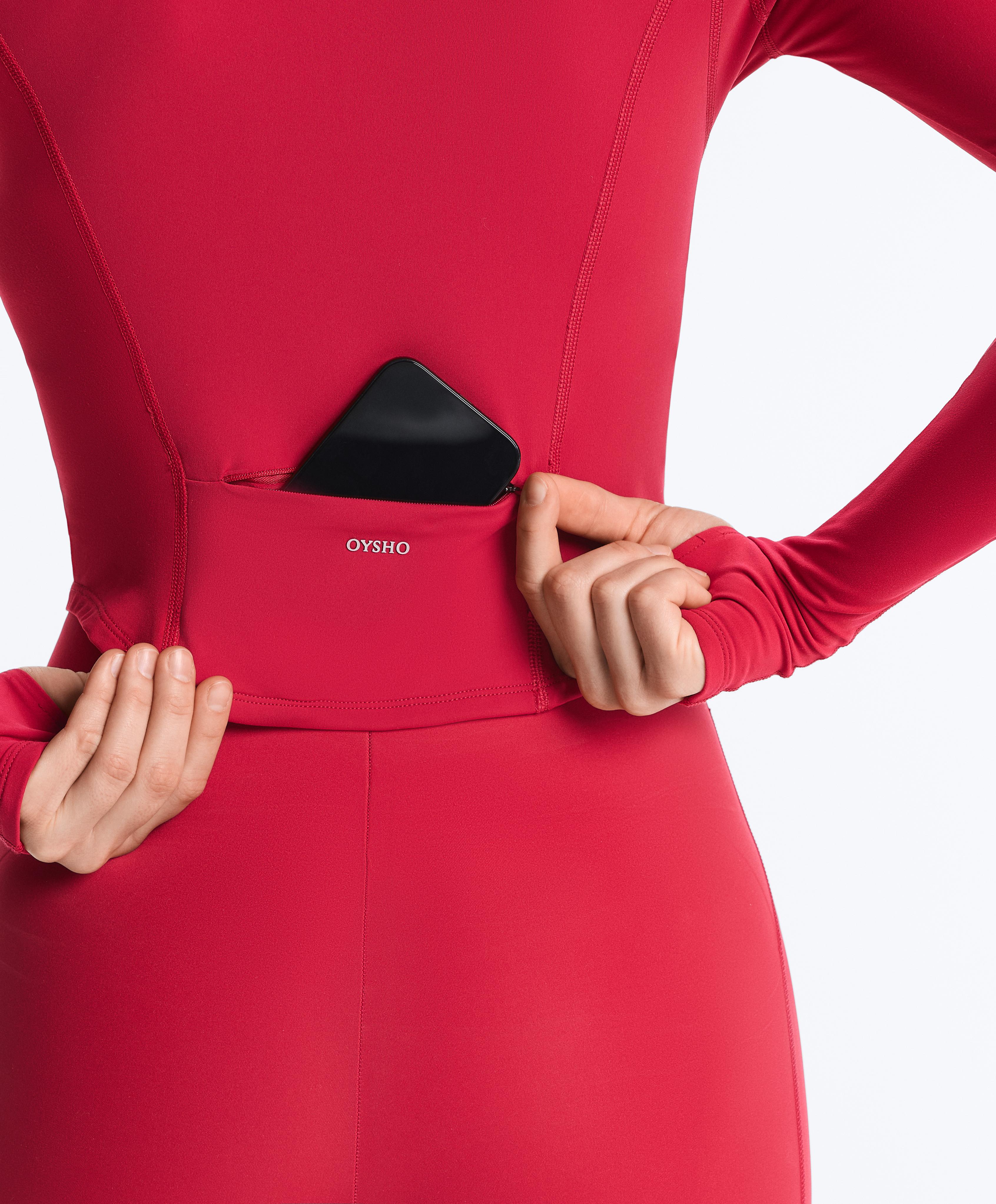 Light warm technical jacket with seams — RED