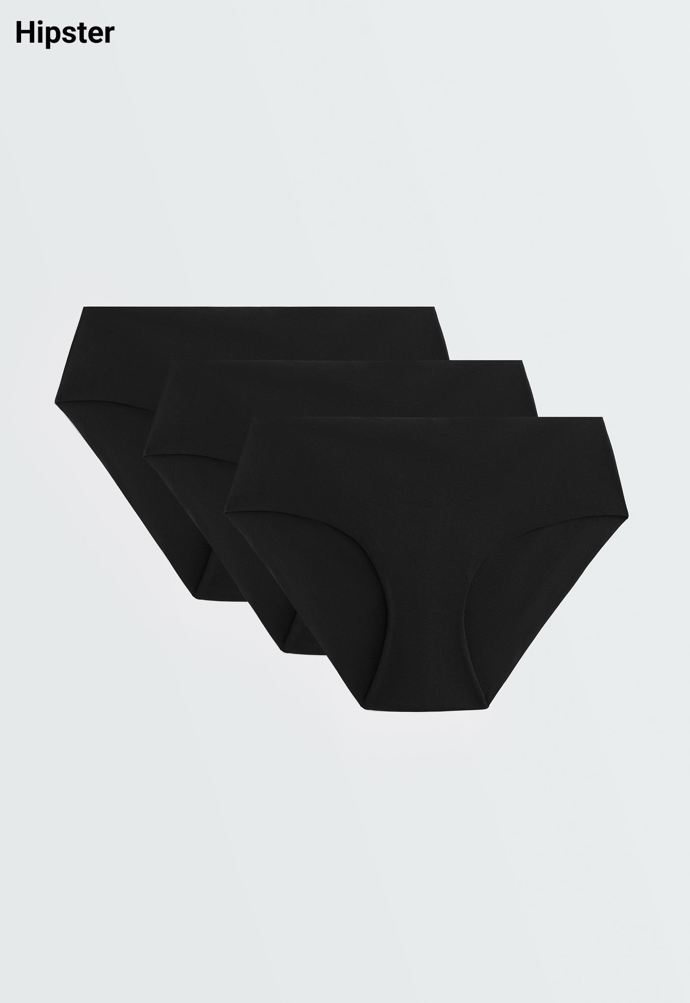 3 invisible polyamide blend classic briefs — BLACK