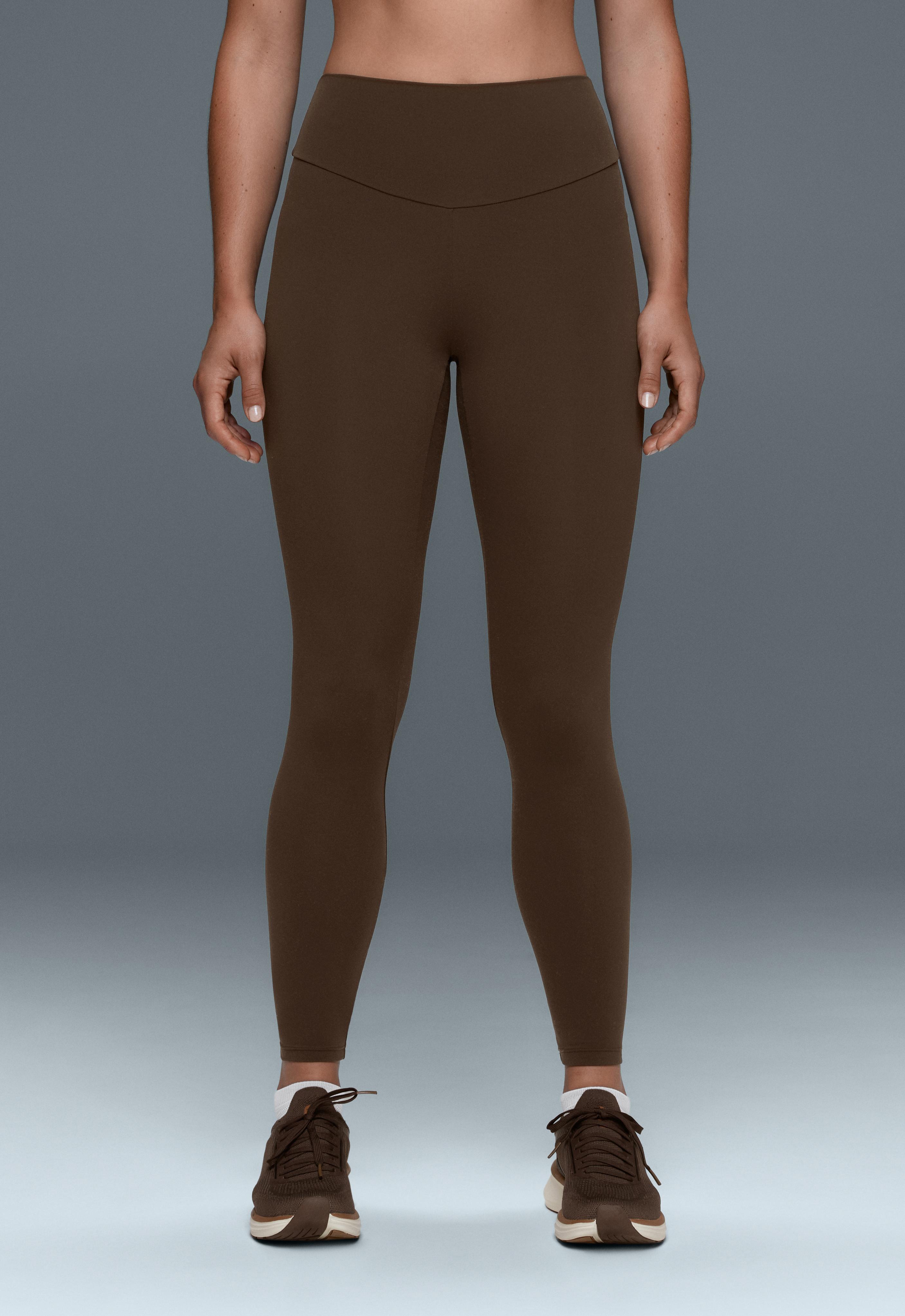 Comfortlux high-waisted ankle-length leggings — DARK BROWN