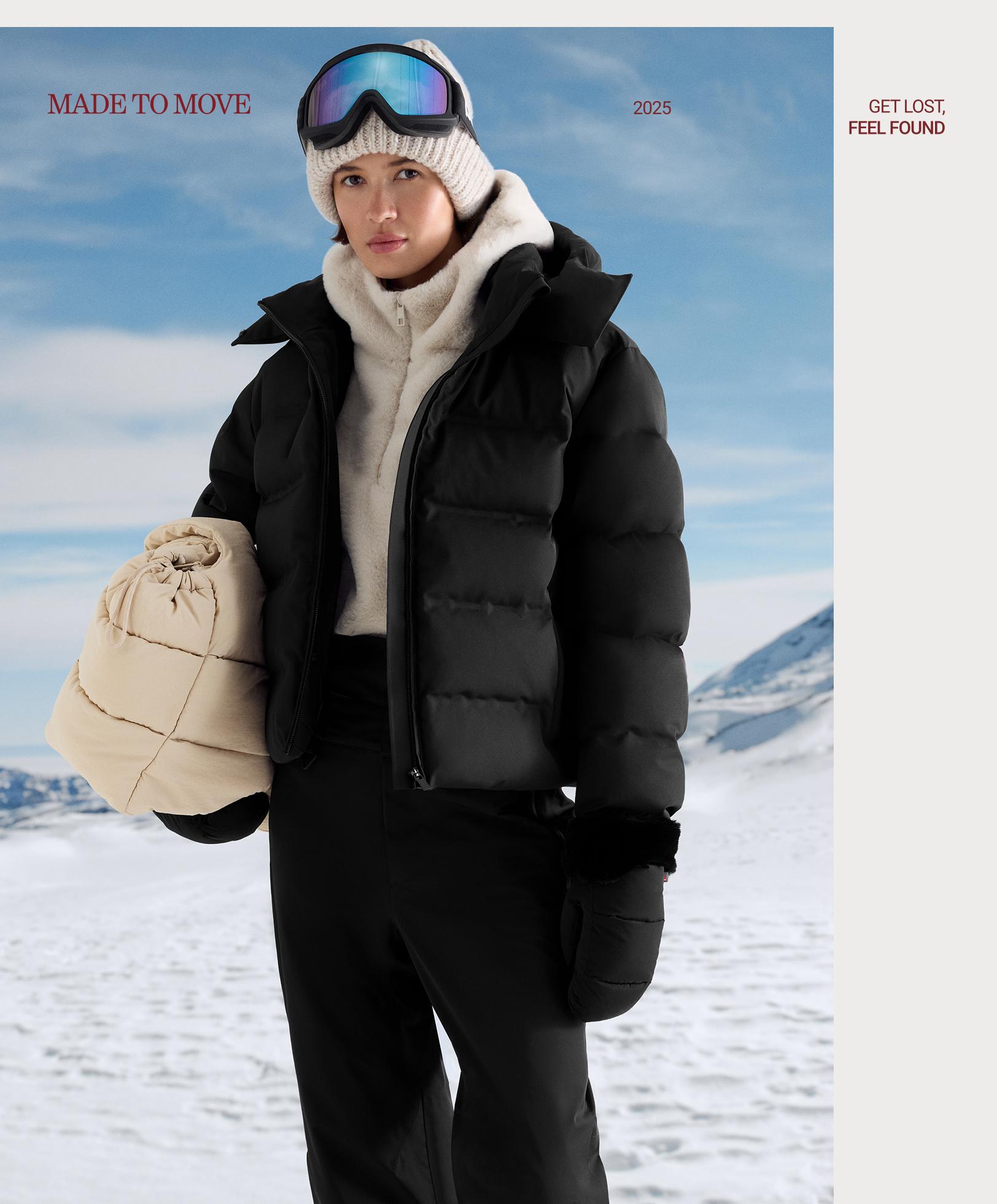 MINARDI PIUME SKI water-resistant 80% down and 20% feather jacket — BLACK