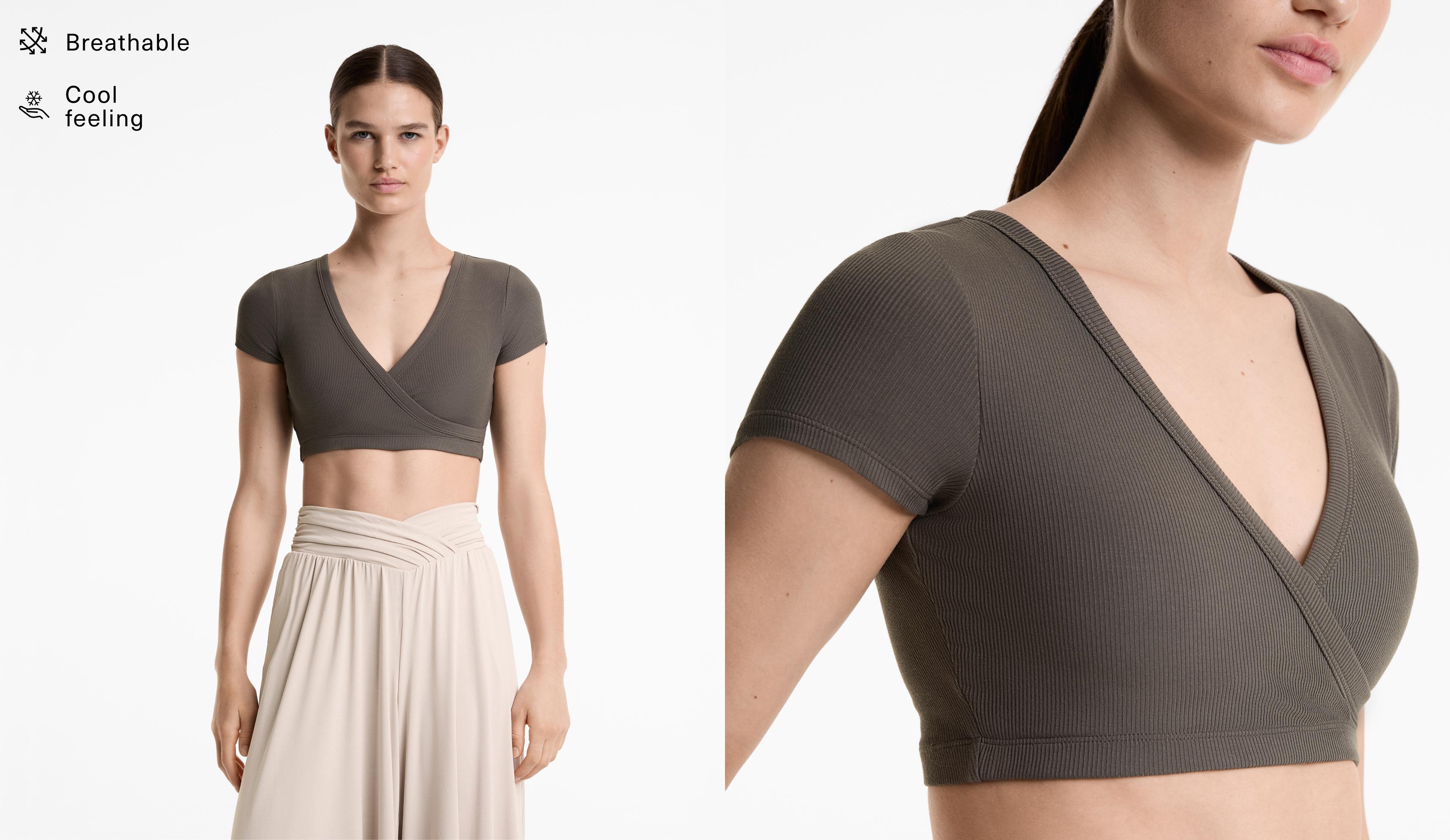 Rib modal blend crossover tank top
