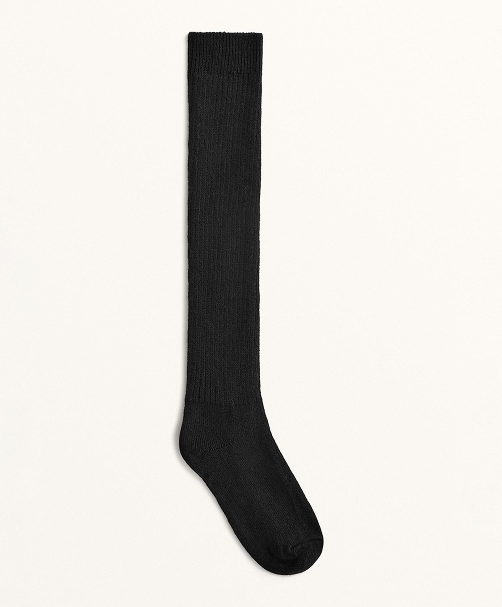 18% cashmere 13% wool long socks — BLACK