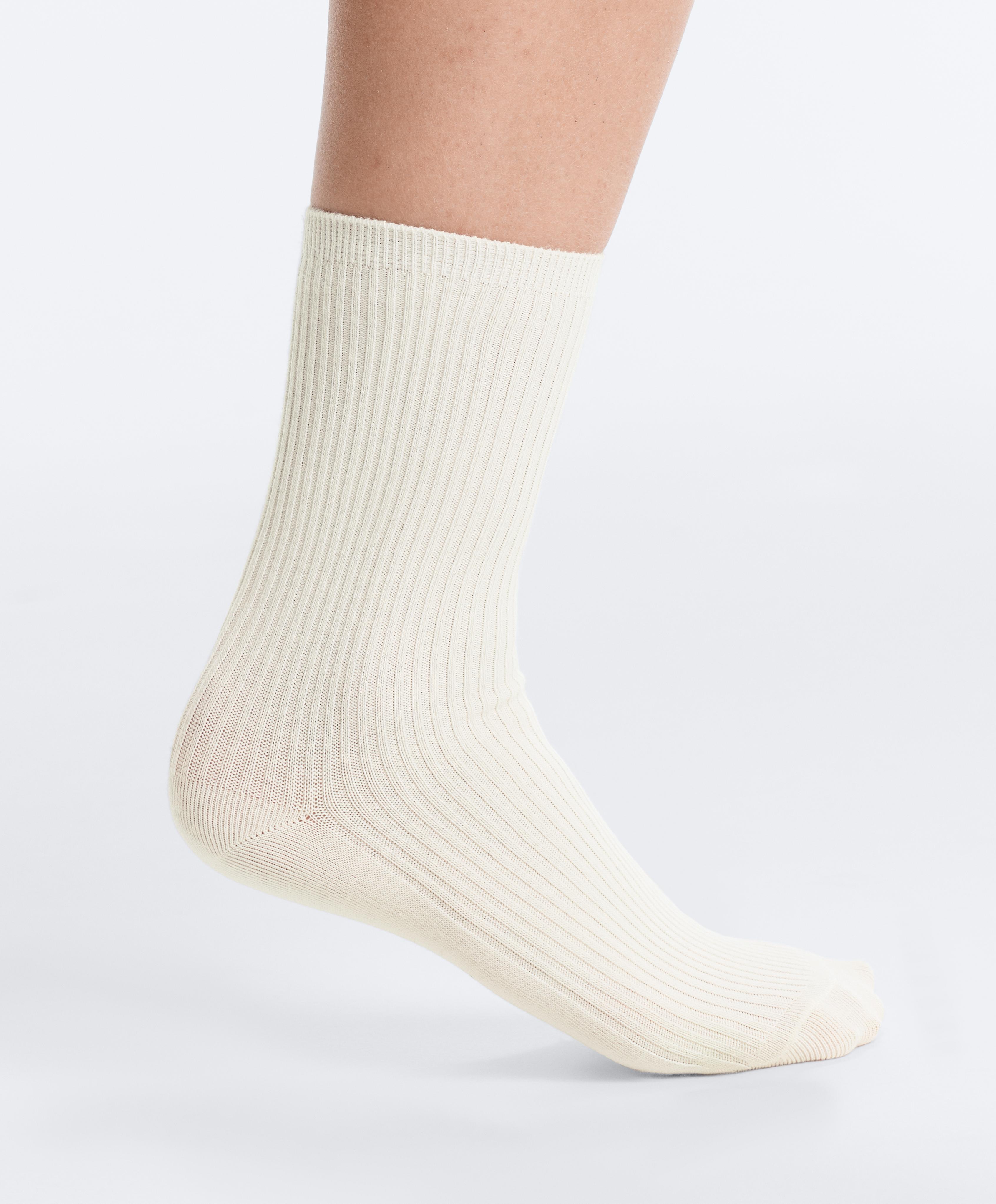 5 pairs of cotton blend classic socks — SAND MELANGE
