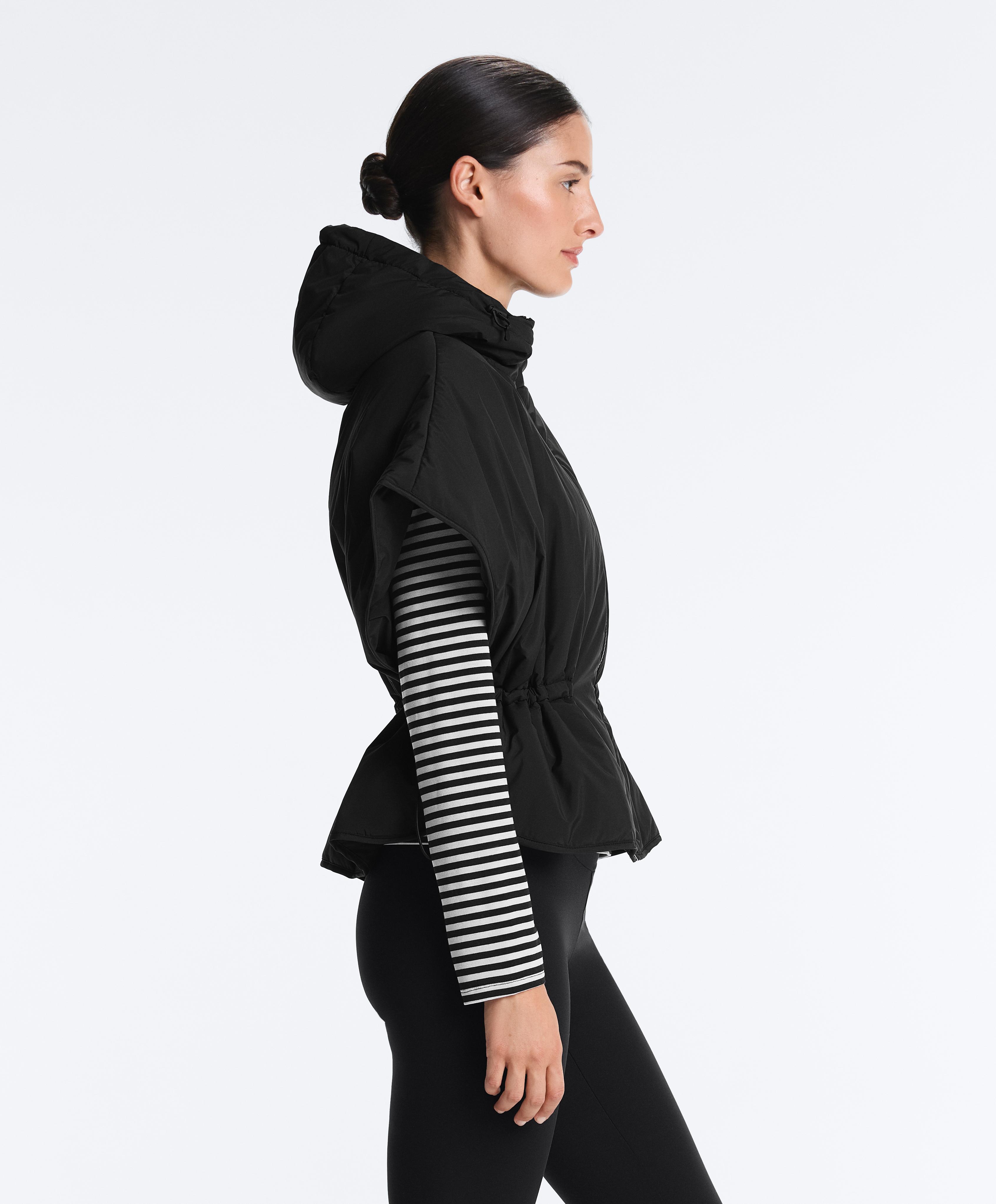 Hooded padded gilet — BLACK