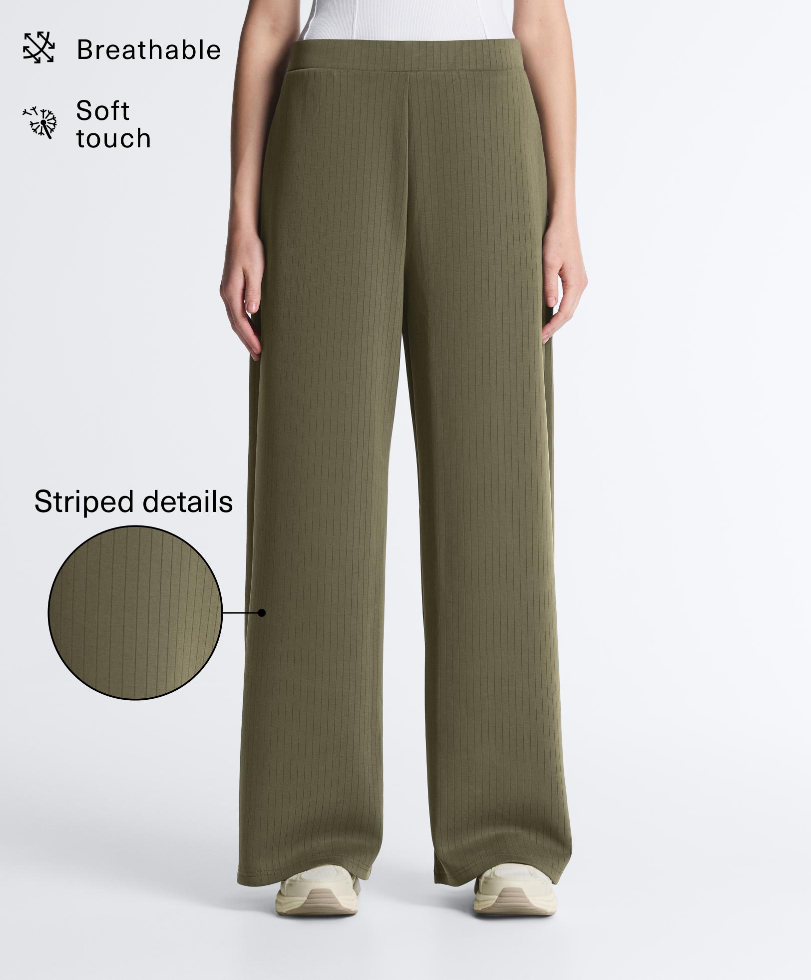Straight-leg striped trousers with soft-touch modal Straight-leg striped trousers with soft-touch modal