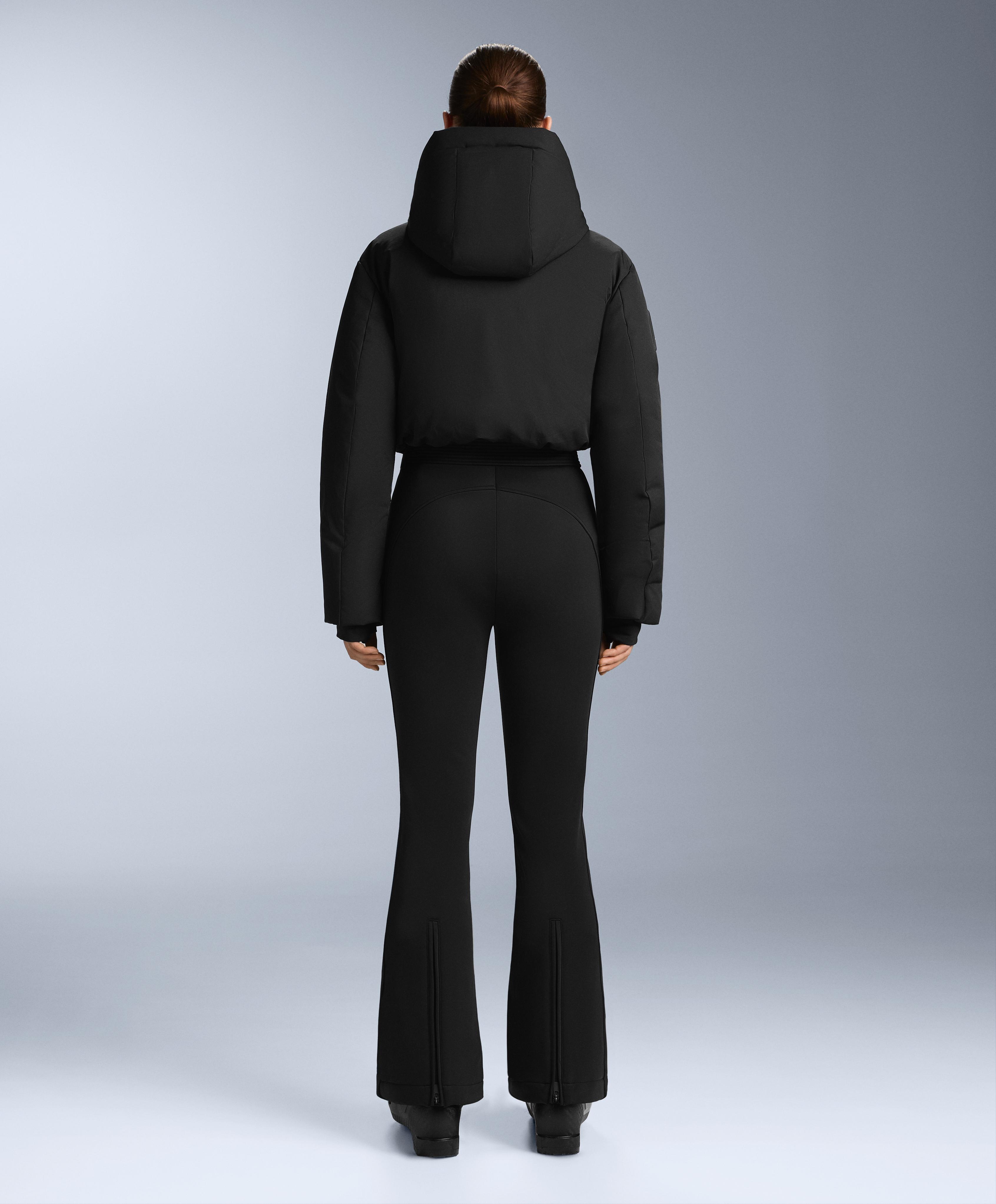 MINARDI PIUME SKI water-resistant padded 80% down and 20% feather jumpsuit — BLACK