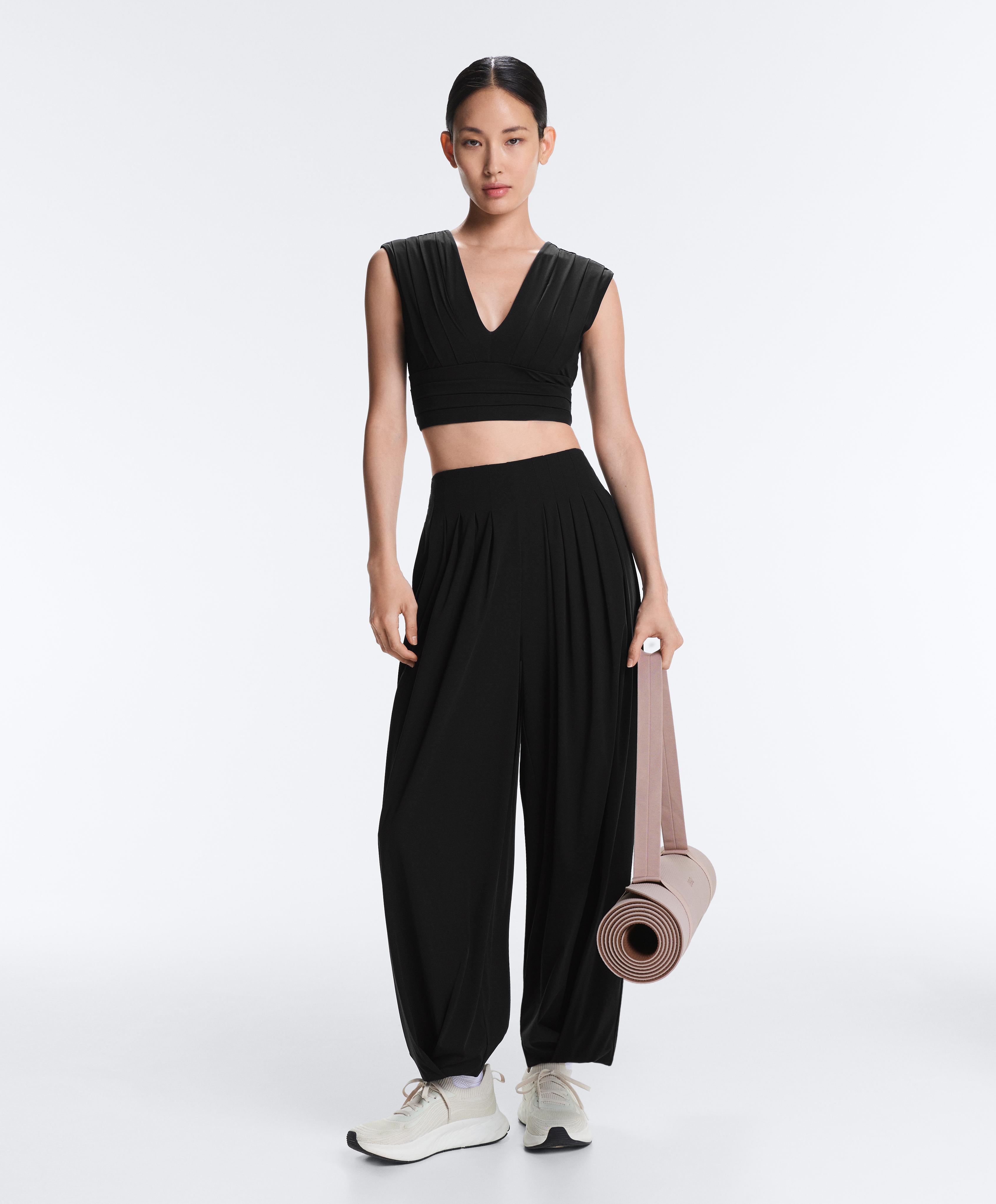 Light Touch long bloomer trousers — BLACK