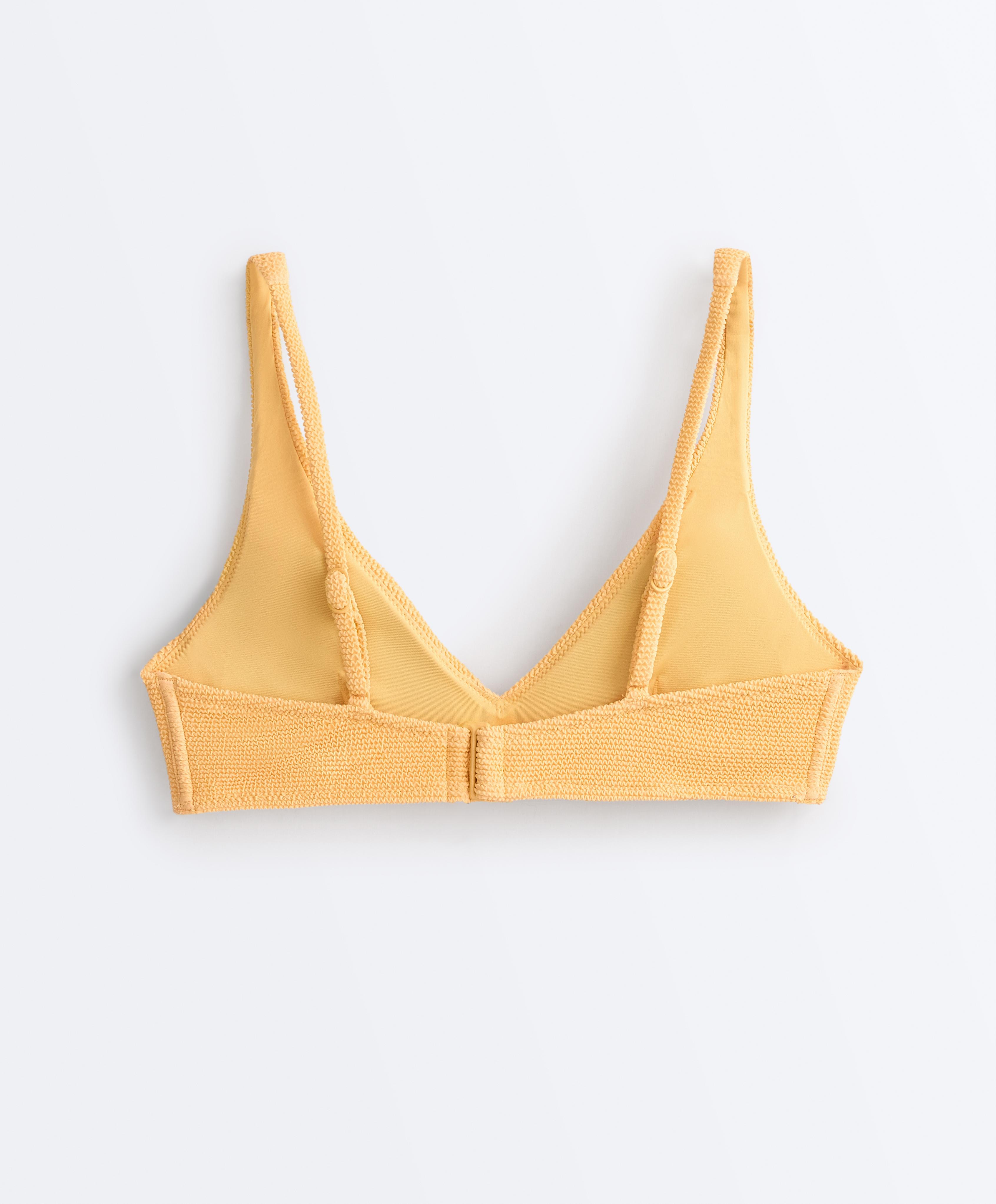 Crinkle halter bikini — BURNT YELLOW