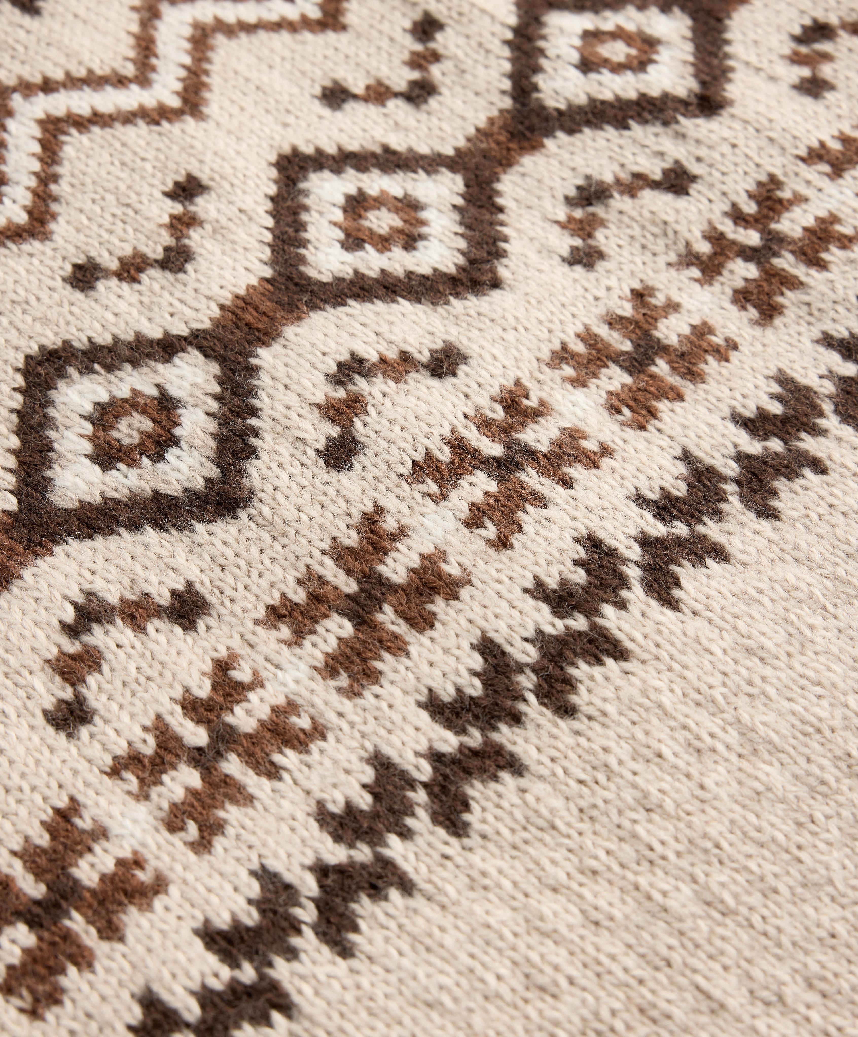 Jacquard knit high-neck jumper 10% wool | OYSHO United States | Sale