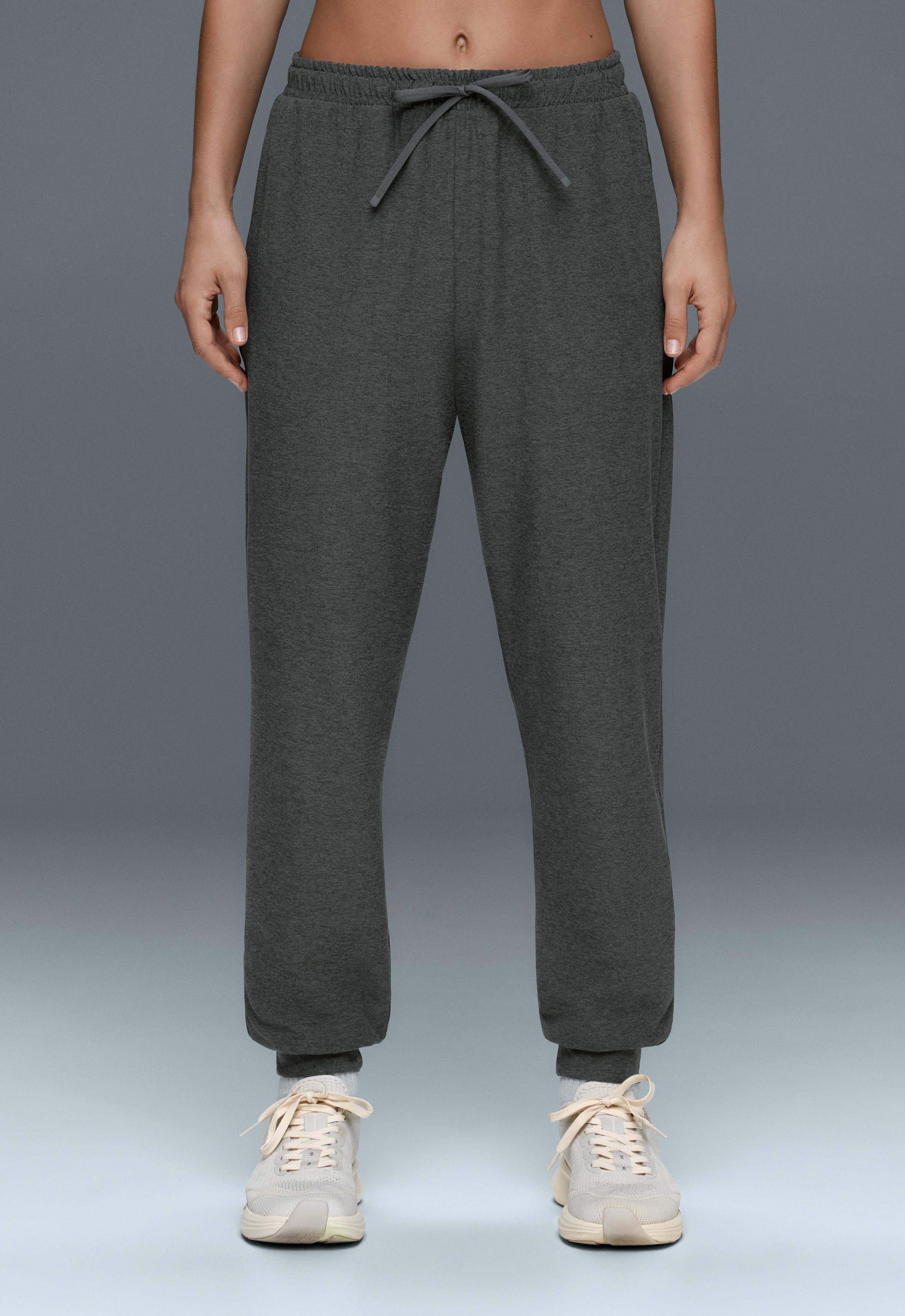Comfortlux slim fit heathered jogger trousers — DARK GREY MELANGE