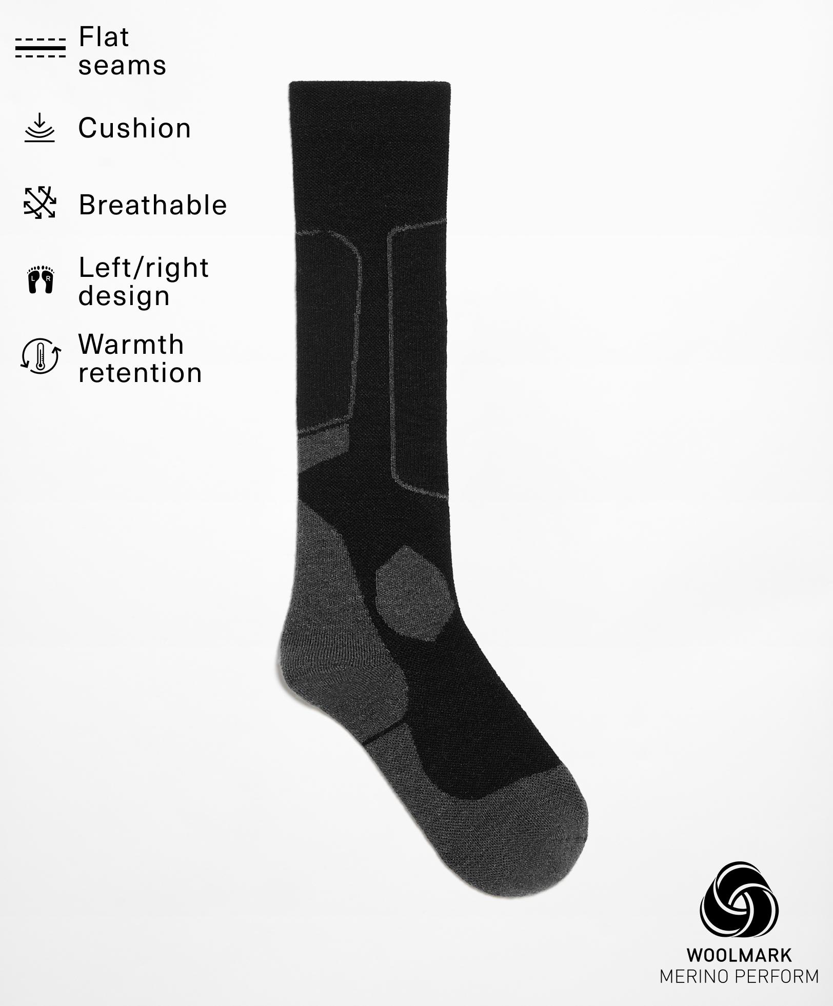 WOOLMARK® wool blend long ski socks