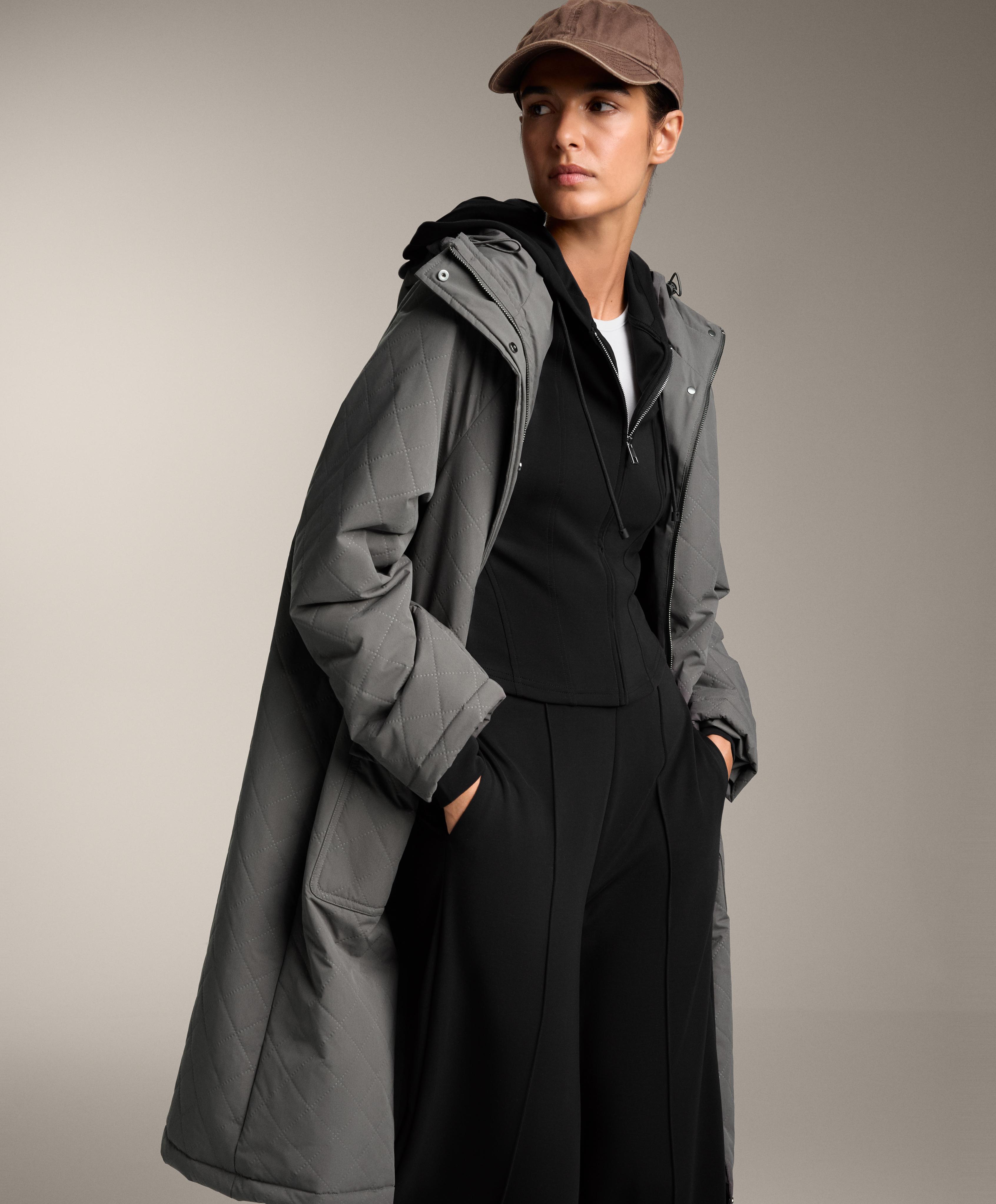 Straight-leg trousers with modal and crease — BLACK