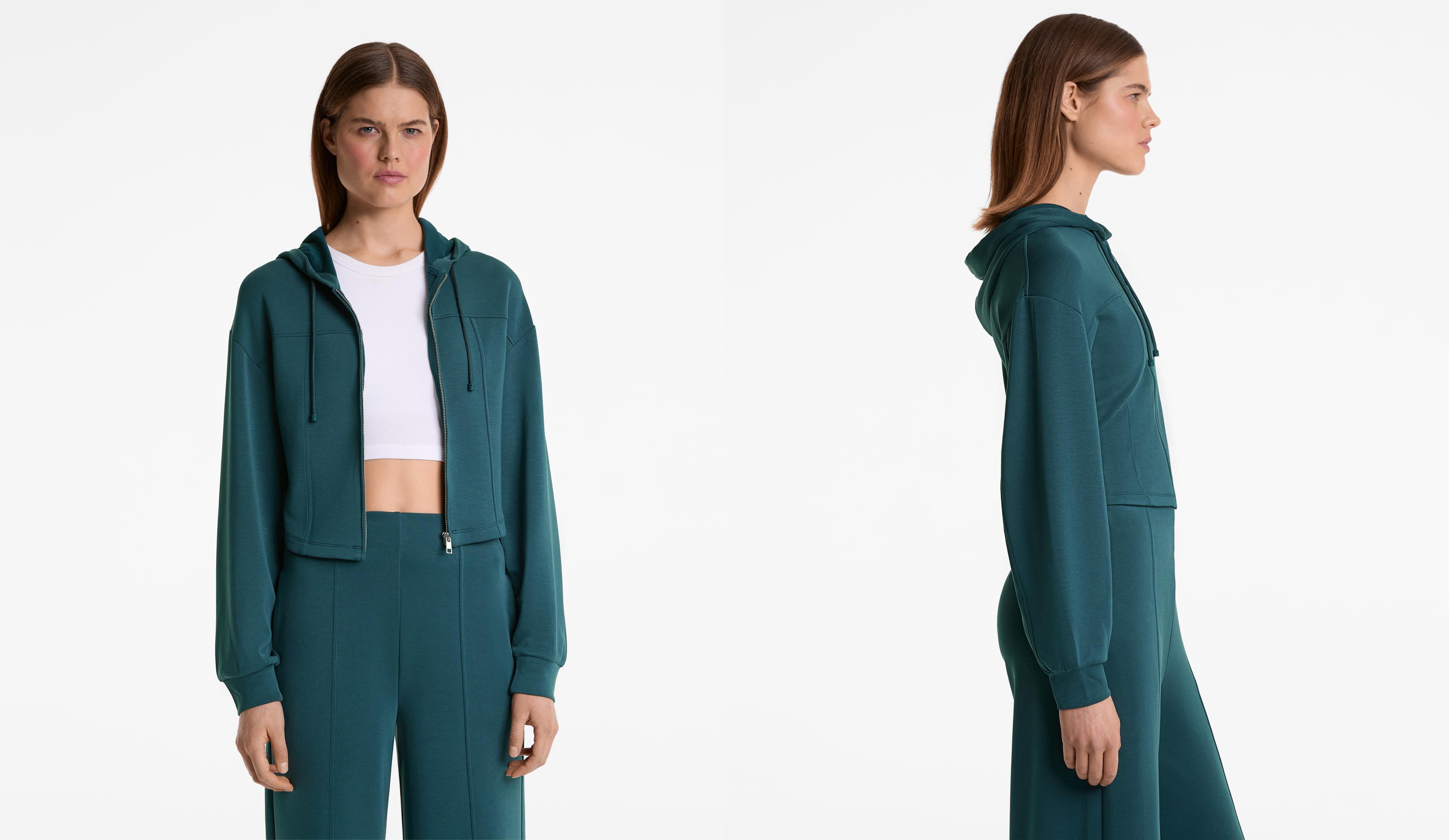 Crop jacket with soft-touch modal