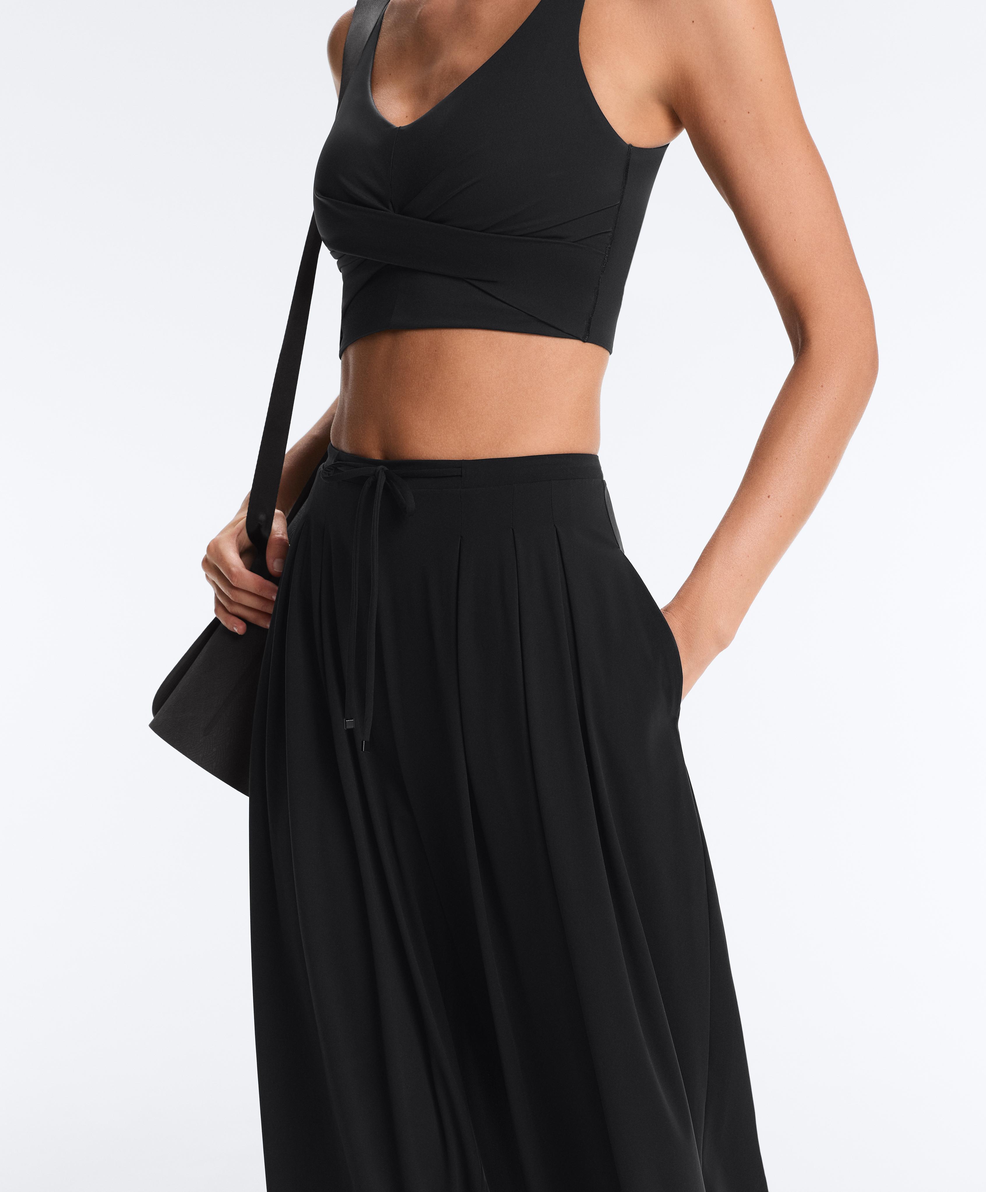 Light Touch wide leg trousers — BLACK