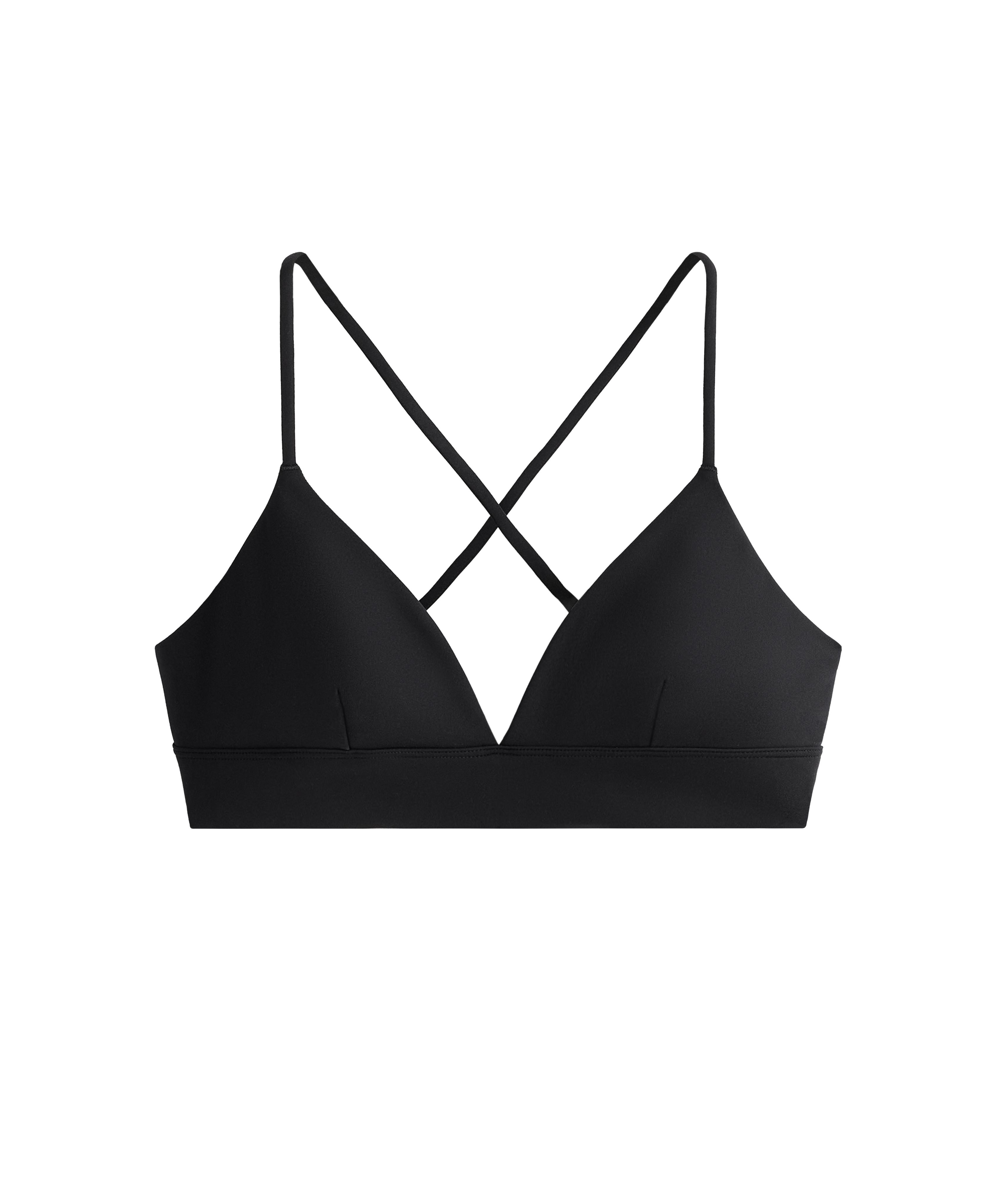 Comfortlux low-support triangle sports bra — BLACK