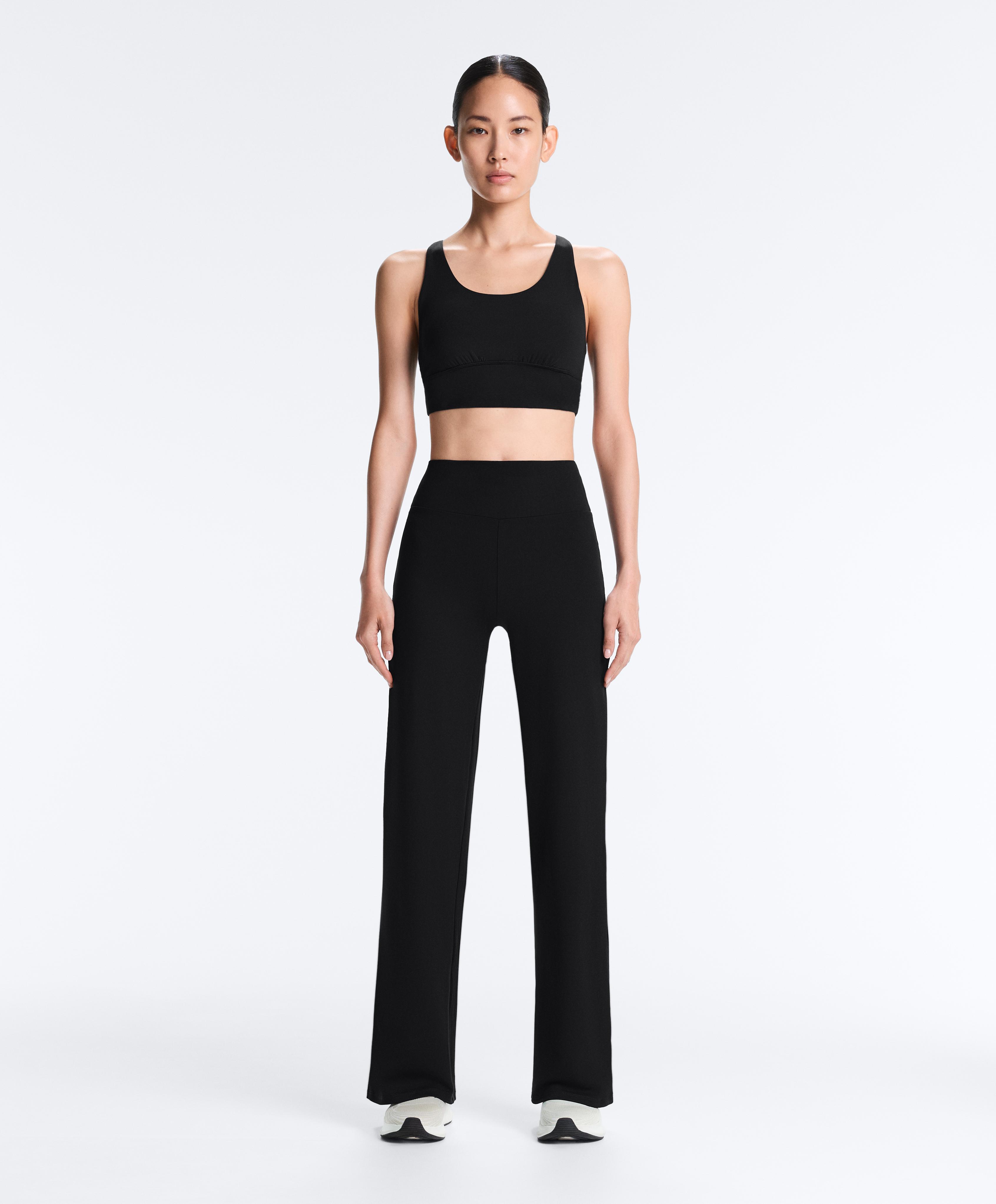 High-rise Comfortlux straight-leg trousers — BLACK