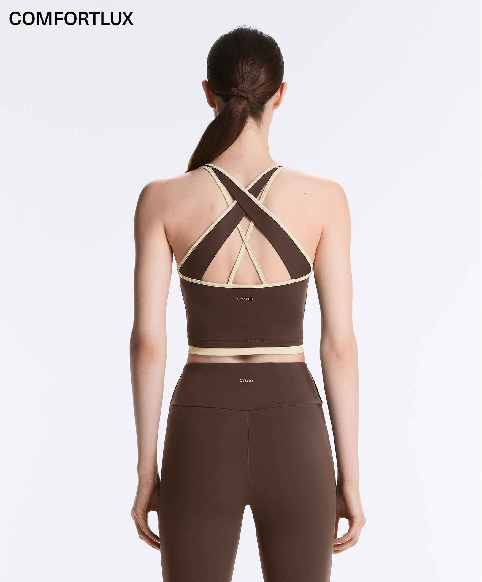 Tank top Comfortlux contraste espalda cruzada Tank top Comfortlux contraste espalda cruzada