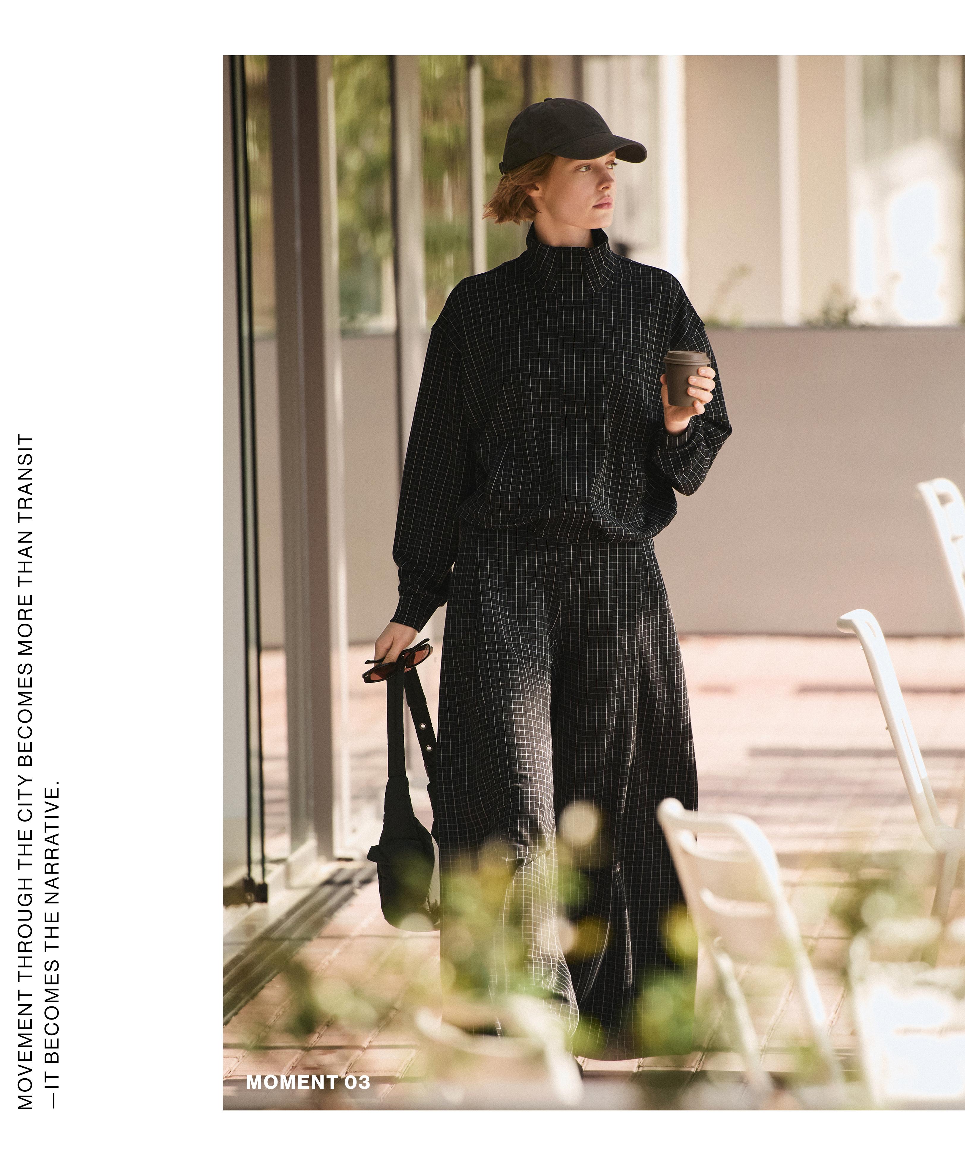 Check pique wide-leg trousers Check pique wide-leg trousers