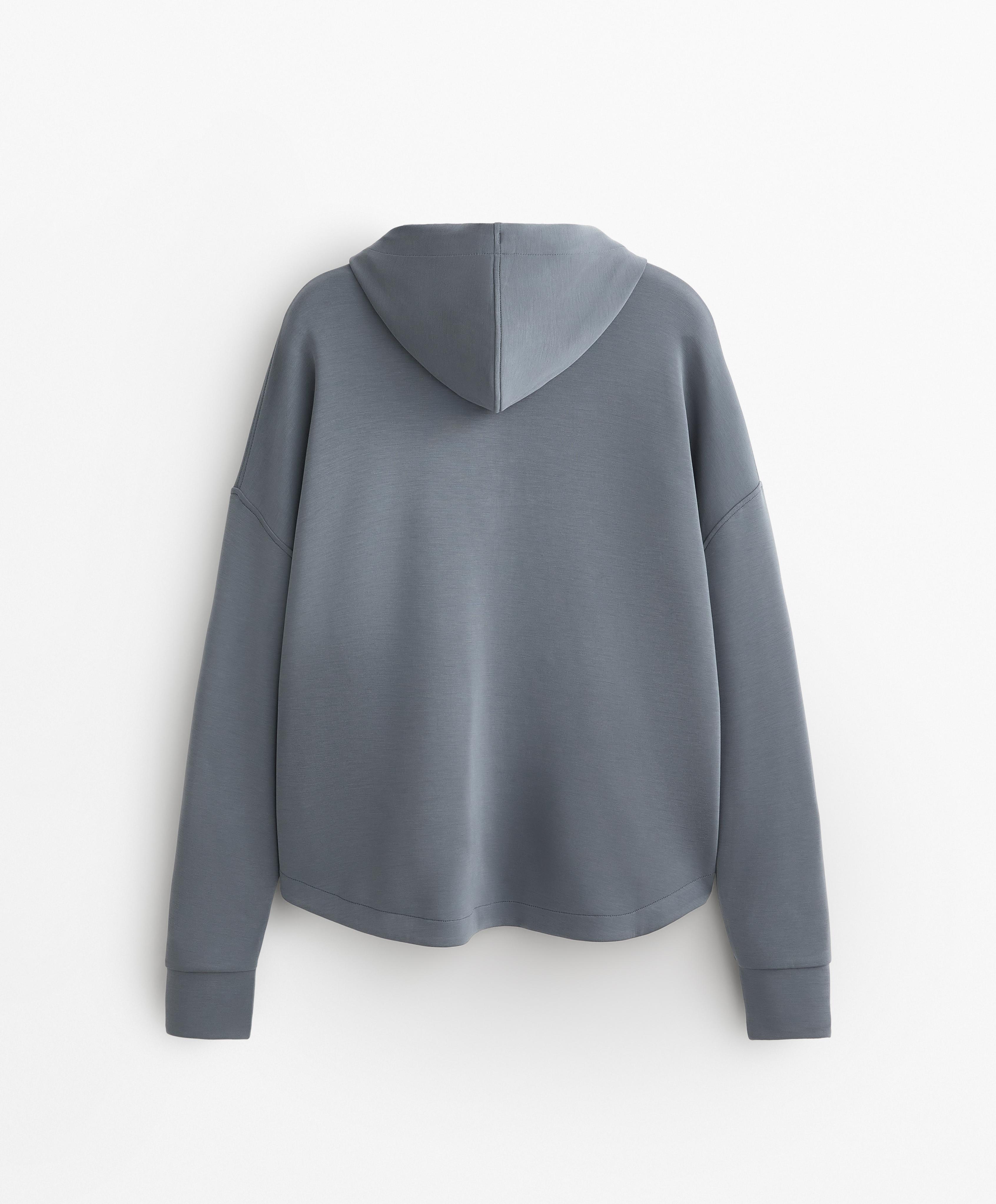 Soft-touch sweatshirt with modal and zip