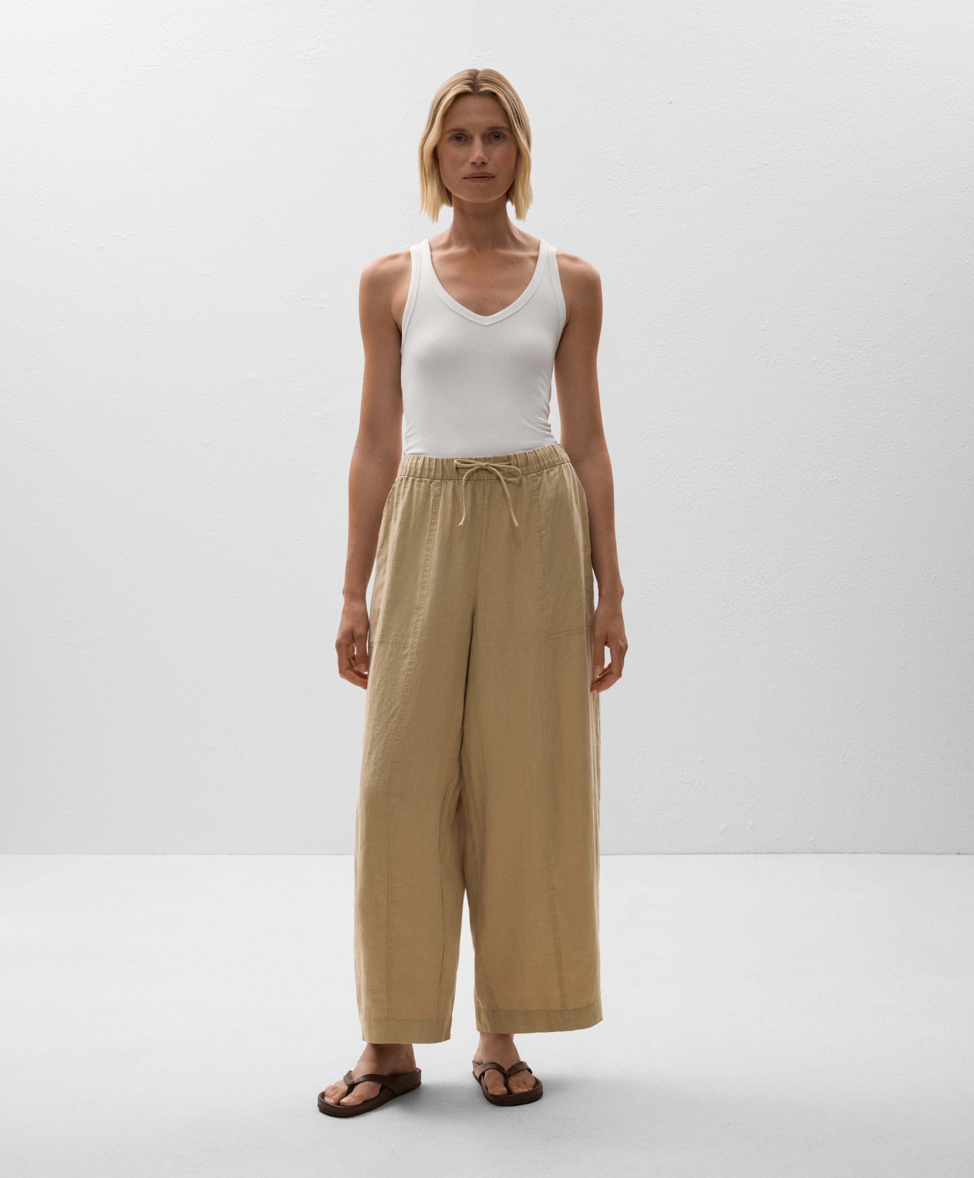 100% Linen Barrel Leg Trousers - Sale 100% Linen Barrel Leg Trousers - Sale