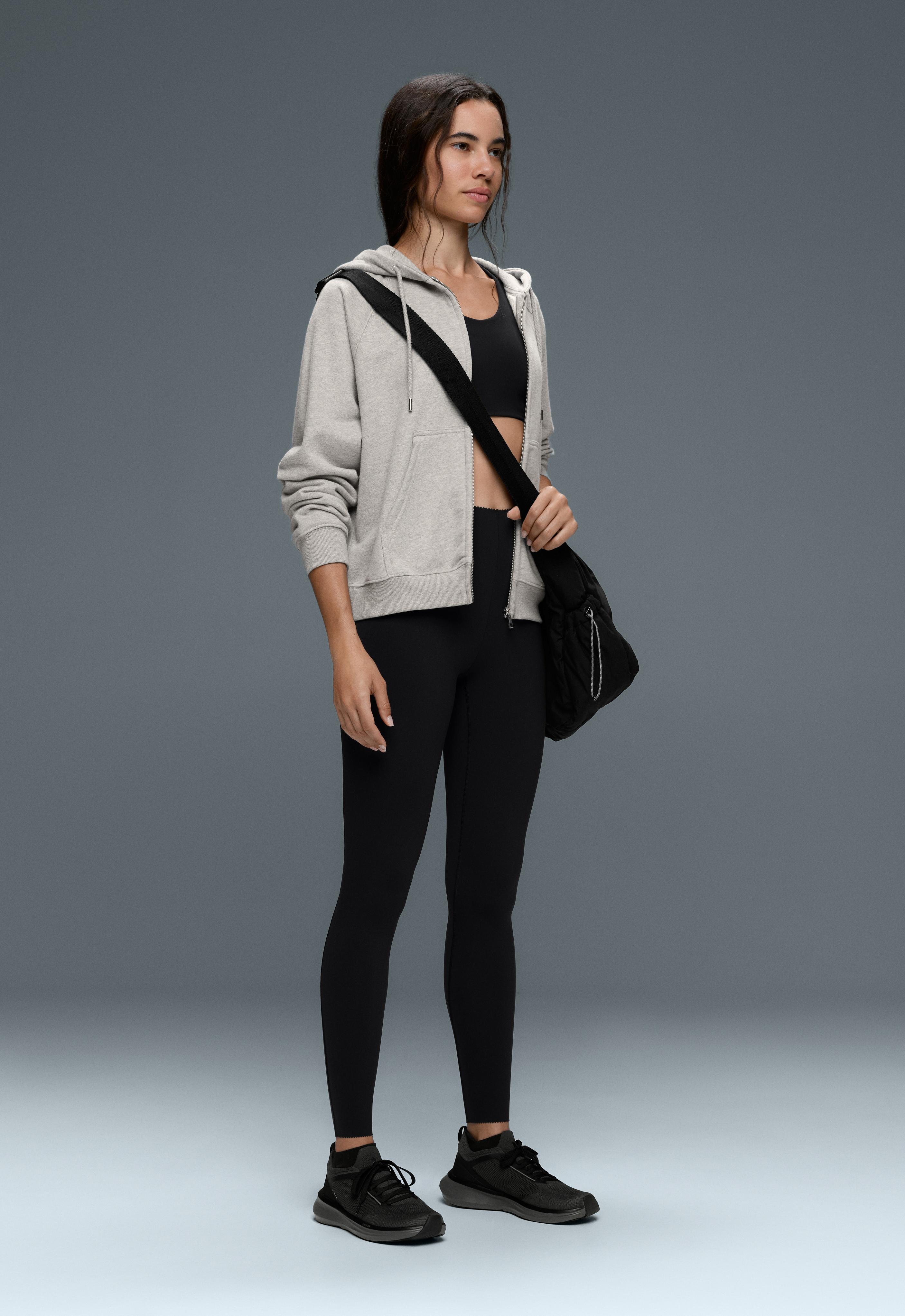 Compressive high-rise core-control ankle-length leggings — BLACK