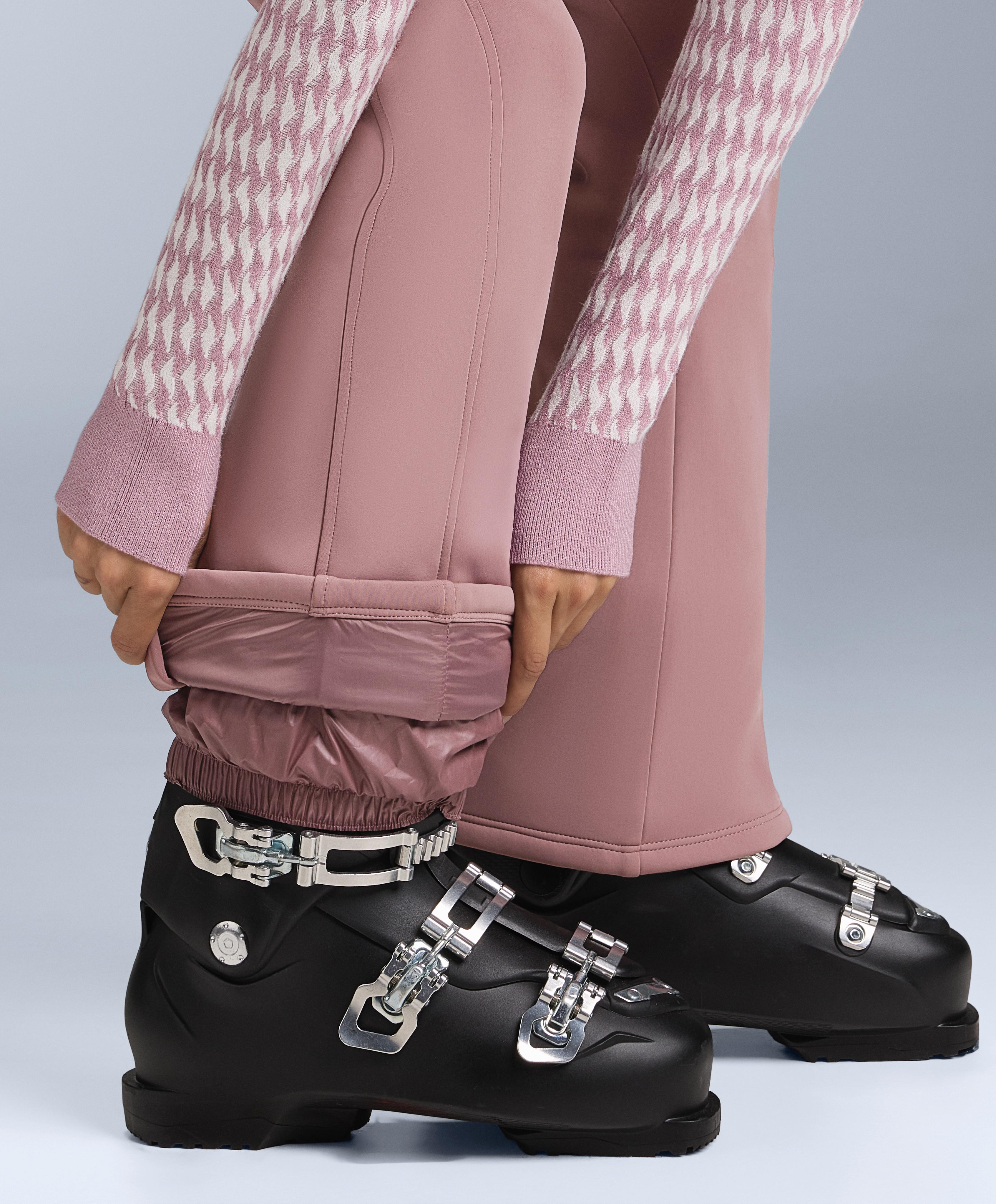 Water-resistant flare stretch SKI trousers — PINK-MAUVE
