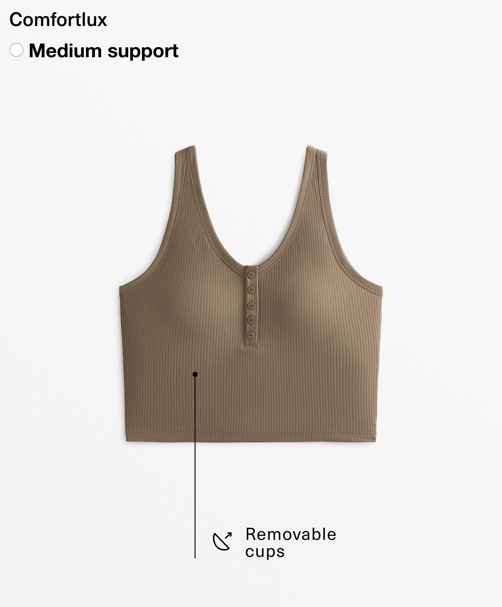 Rib Comfortlux open back Henley tank top