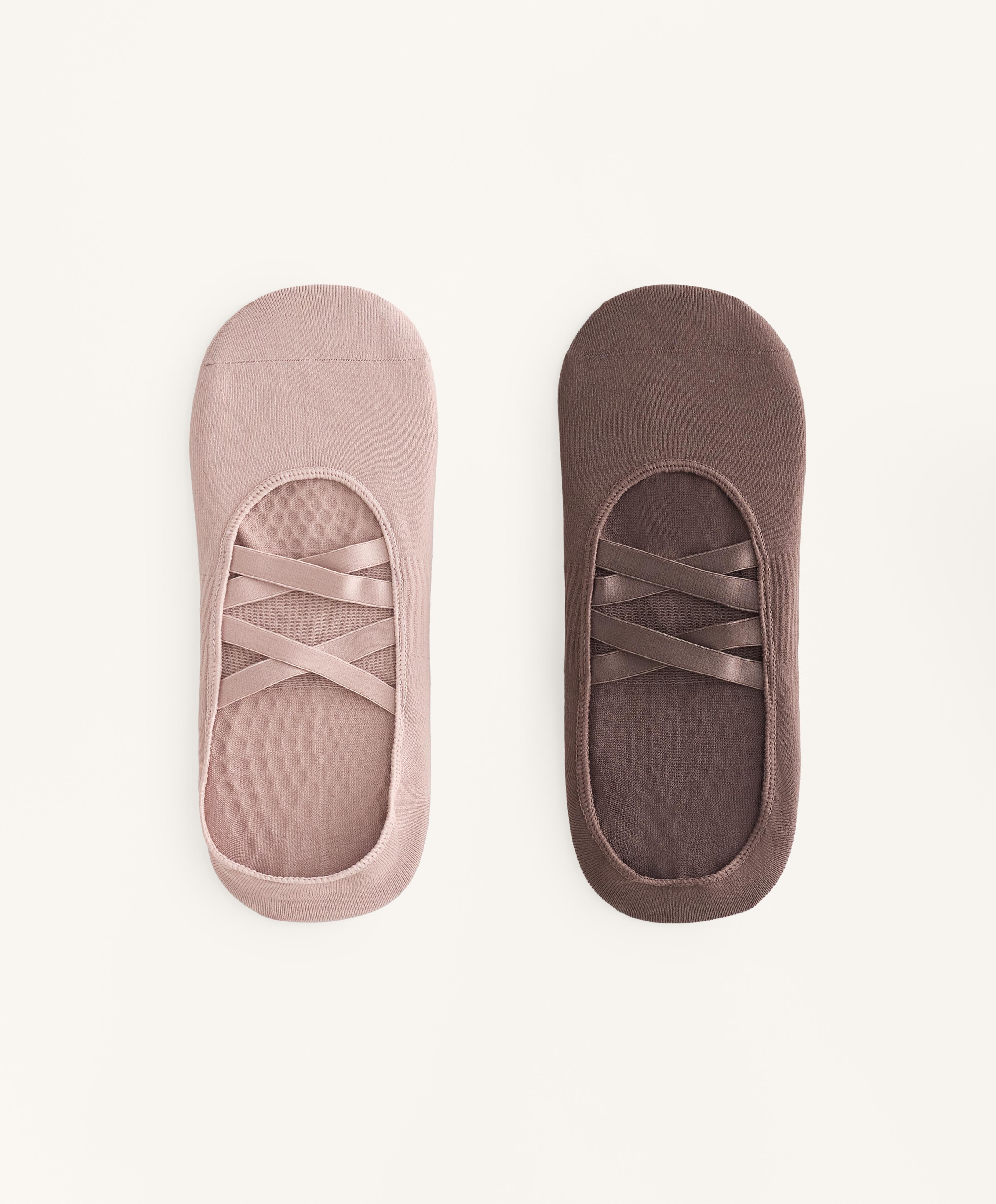 2 pairs of polyamide blend yoga and Pilates socks with double straps 2 pairs of polyamide blend yoga and Pilates socks with double straps