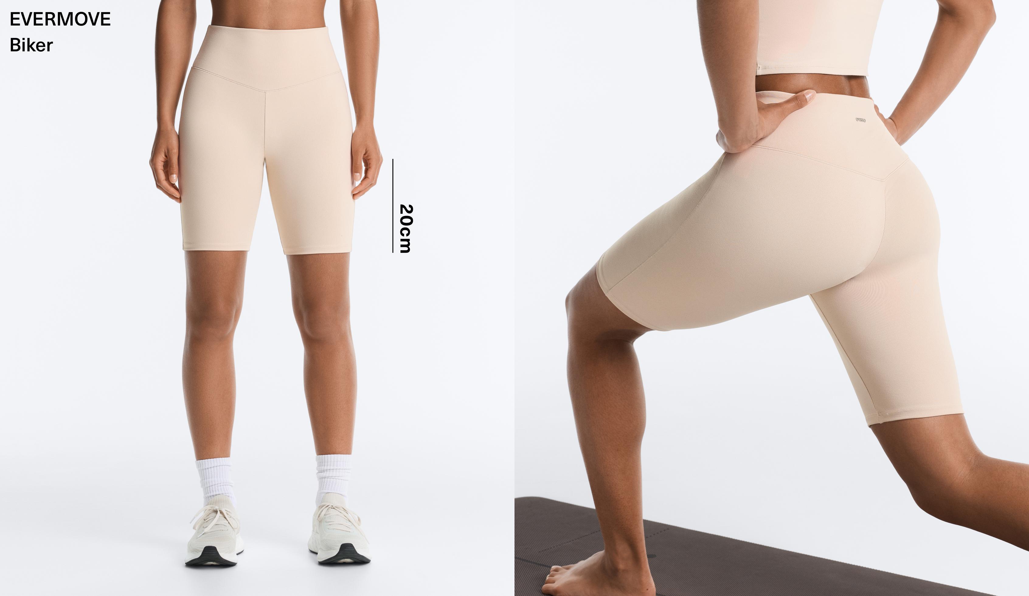 Evermove high-rise 20cm cycle leggings — PALE MINK