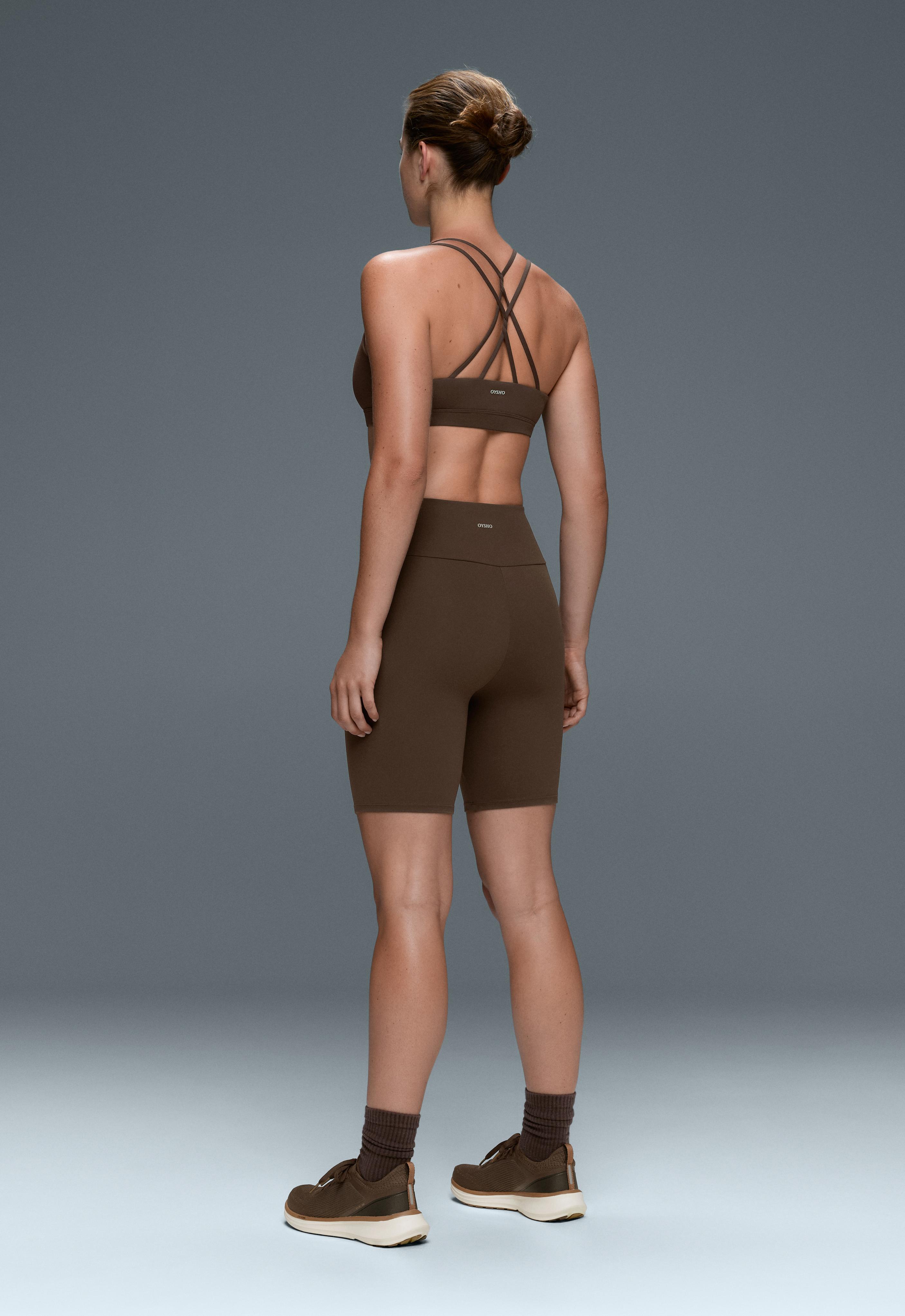 Comfortlux high-rise 20cm biker leggings — DARK BROWN
