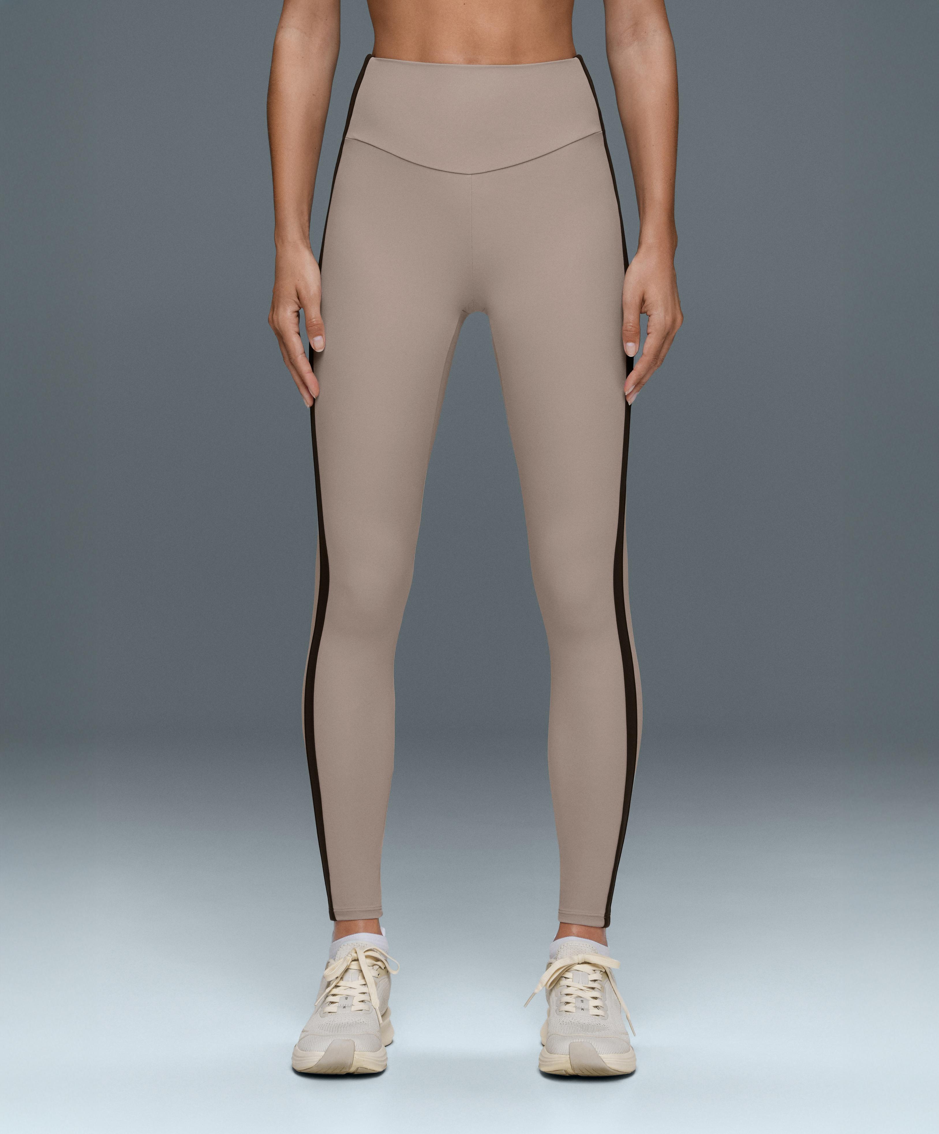Comfortlux high-rise ankle-length leggings with contrast detail — LIGHT STONE