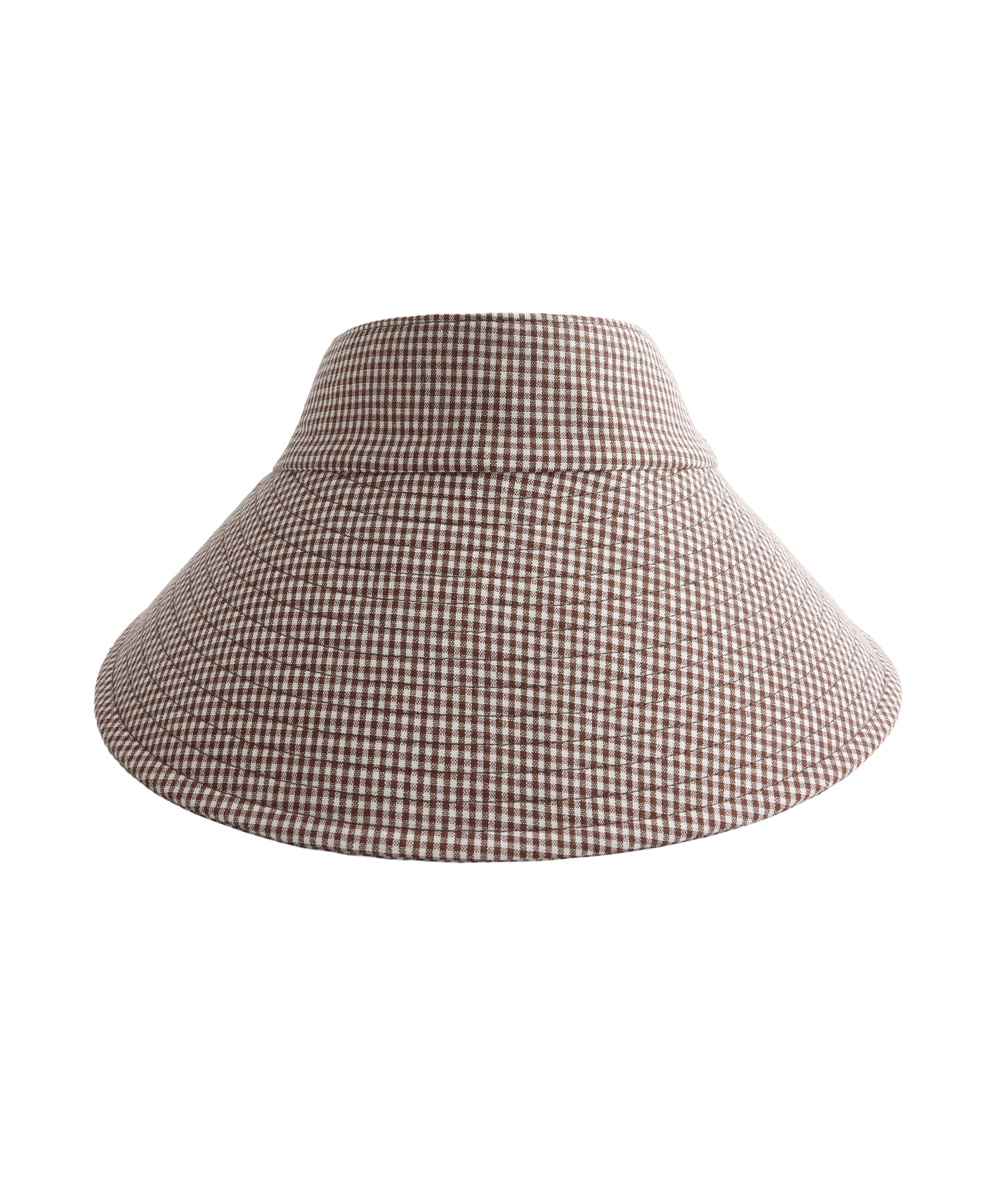 Gingham visor — BROWN