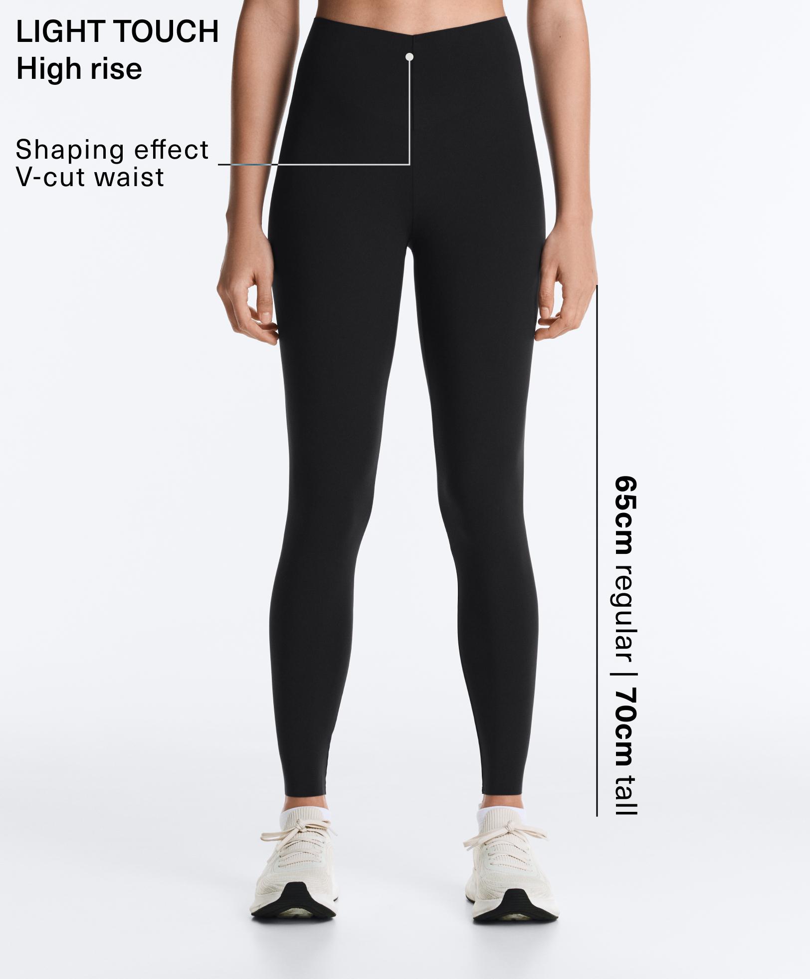 High rise ankle-length Light Touch V-cut leggings 65 cm