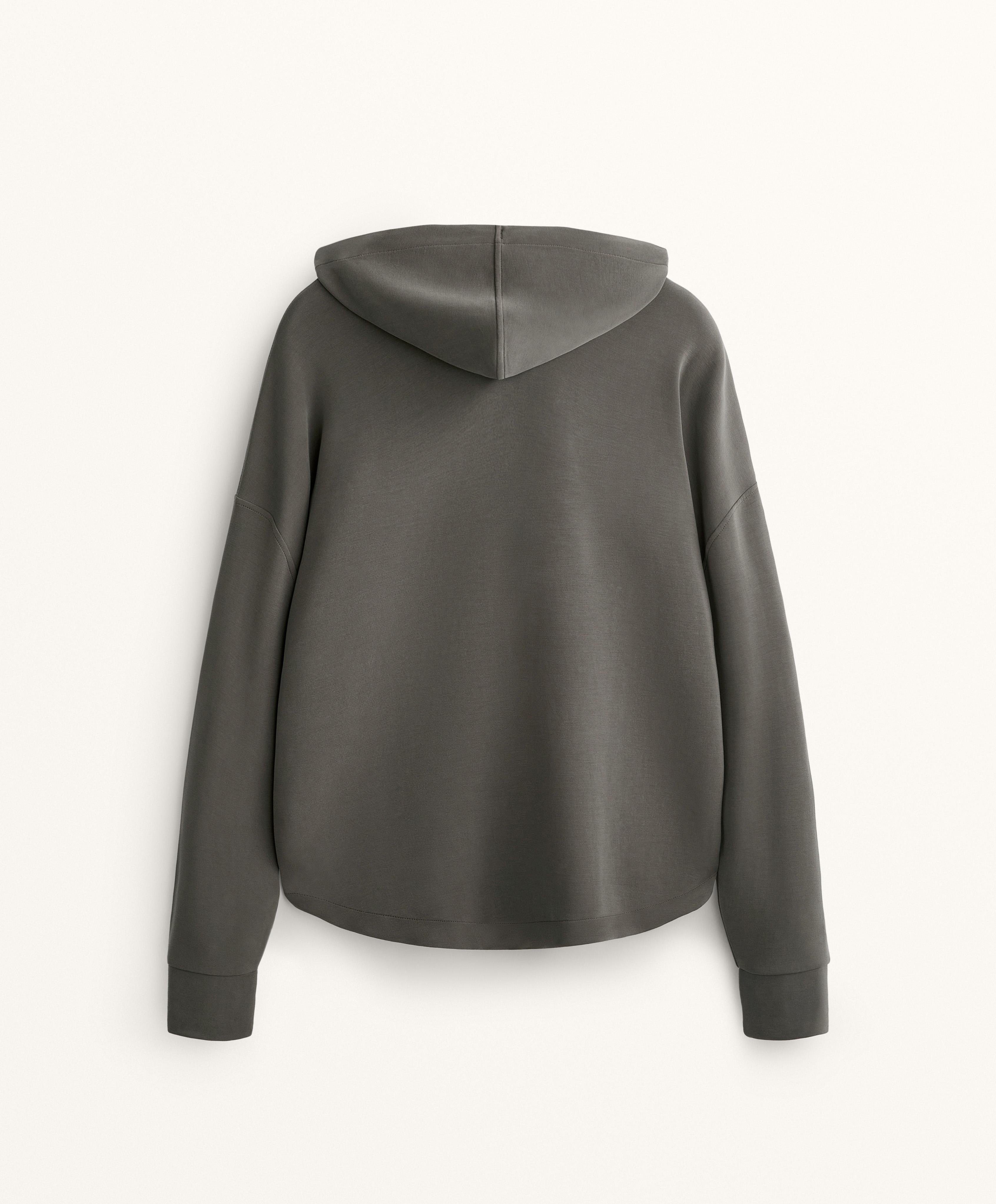 Yumuşak dokunuşlu modal fermuarlı sweatshirt